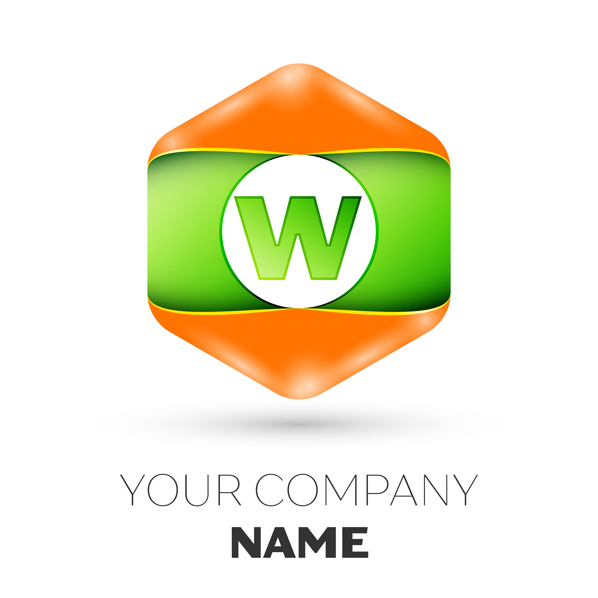 letter w logo in the colorful hexagonal