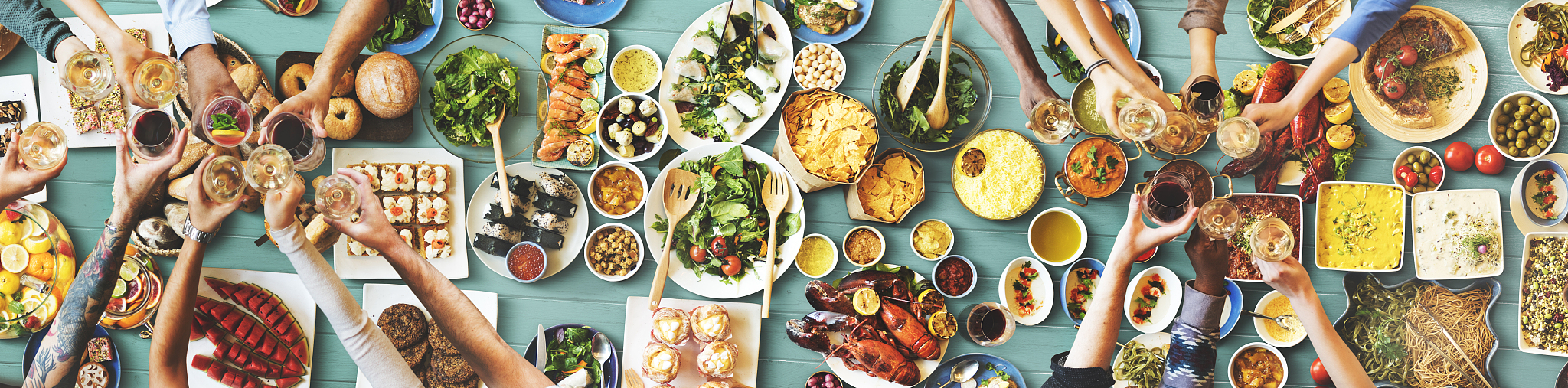 friends happiness enjoying dinning eating concept