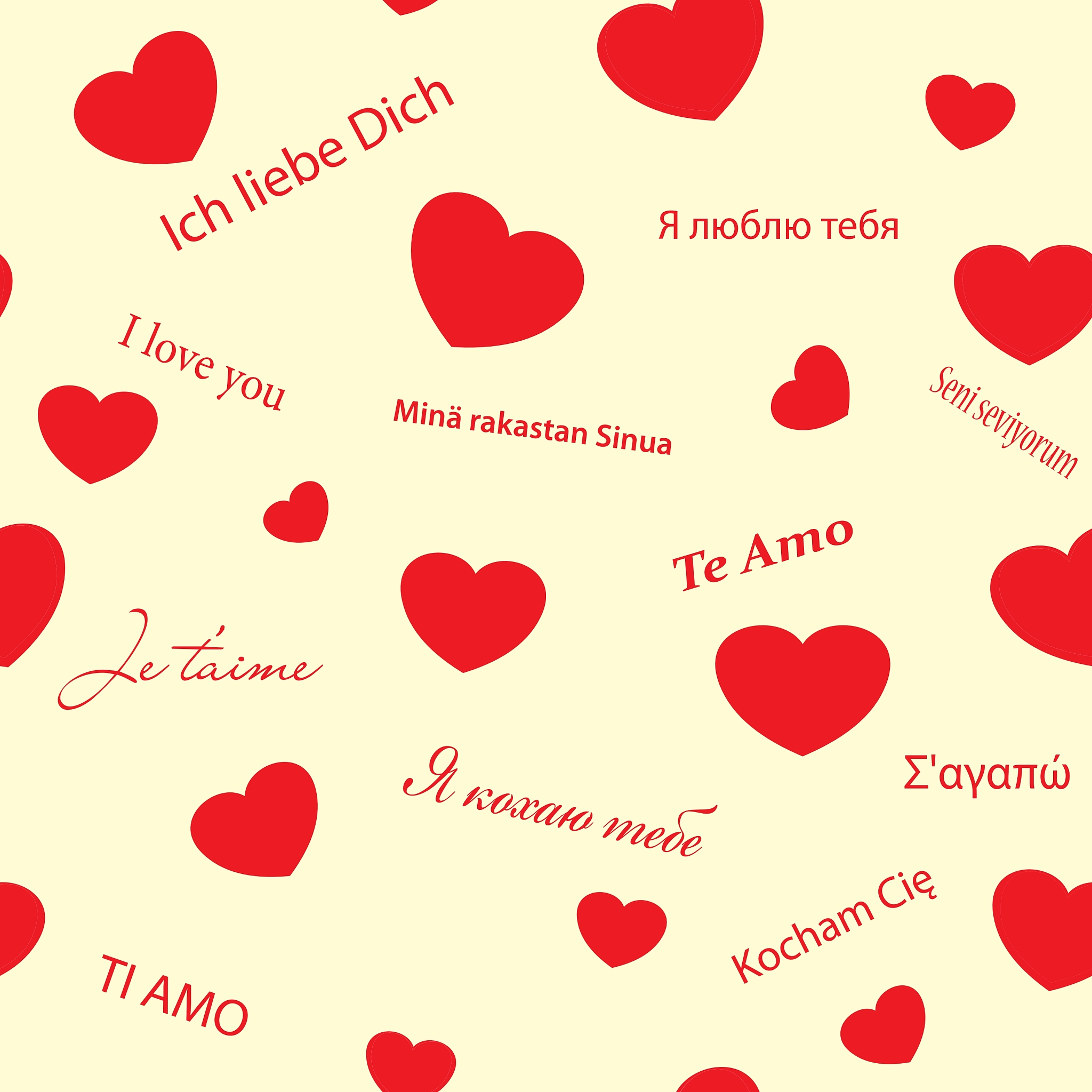 romantic seamless texture with red hearts