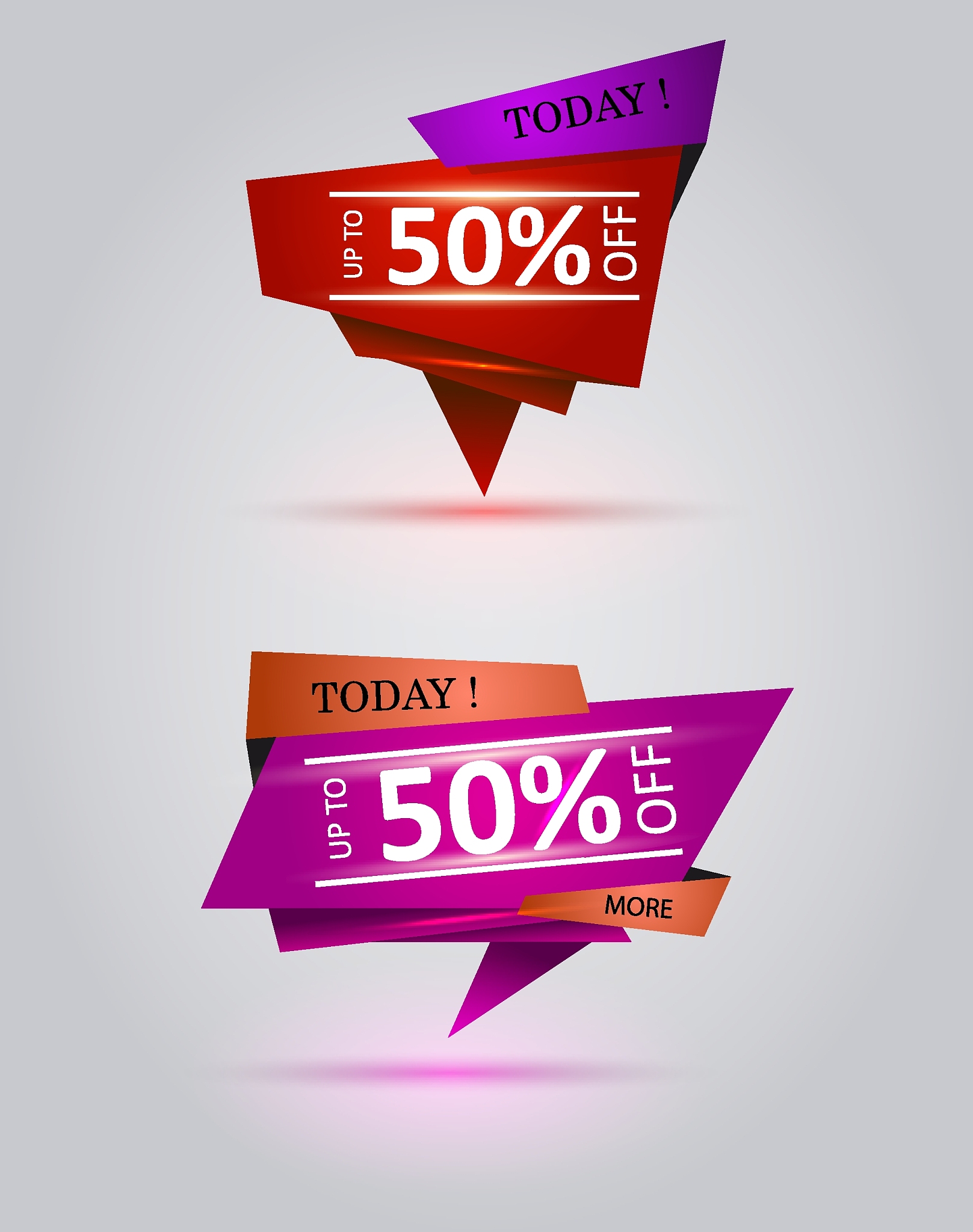 50% off half price commercial tag.