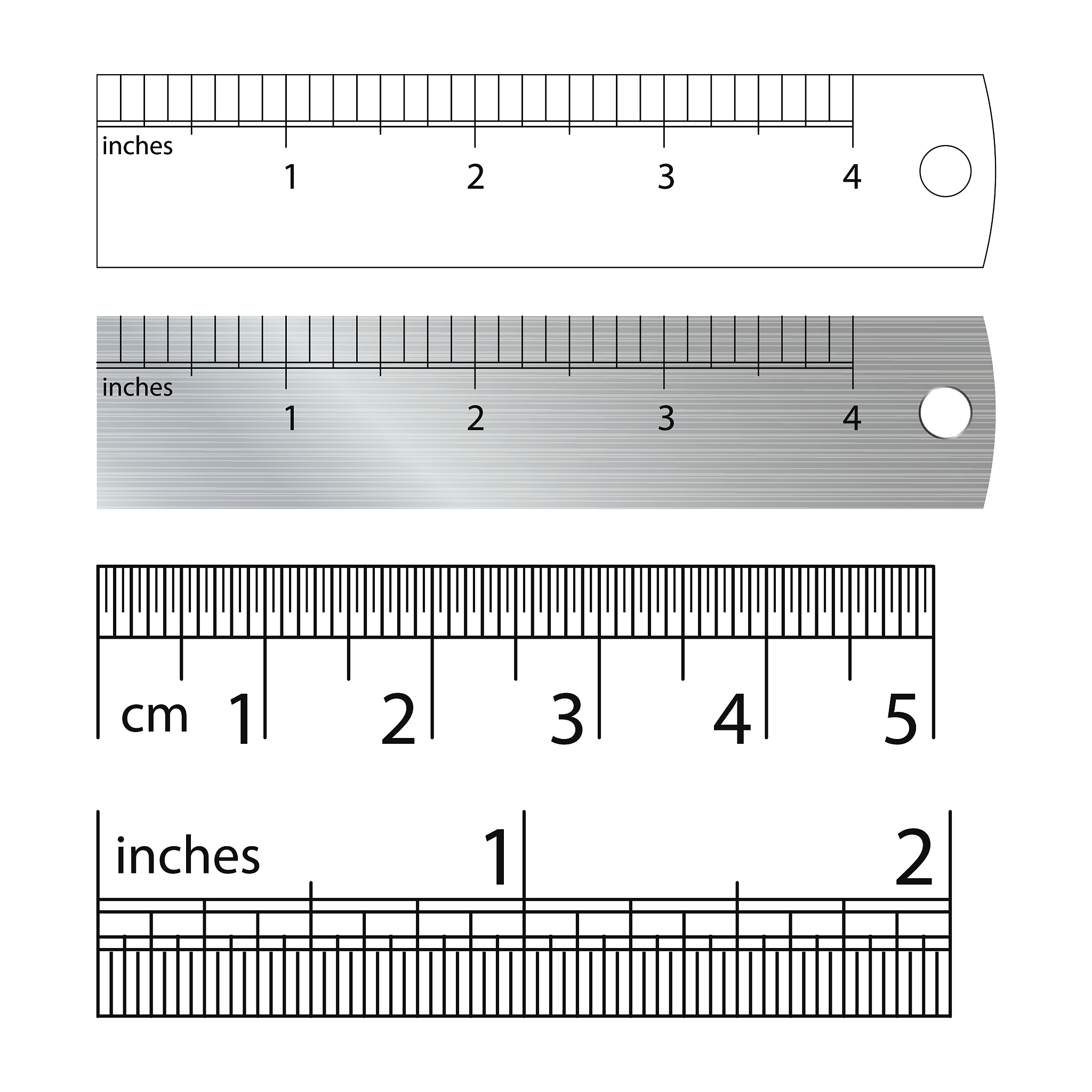 metric imperial rulers vector. centimeter and inch. measure tool