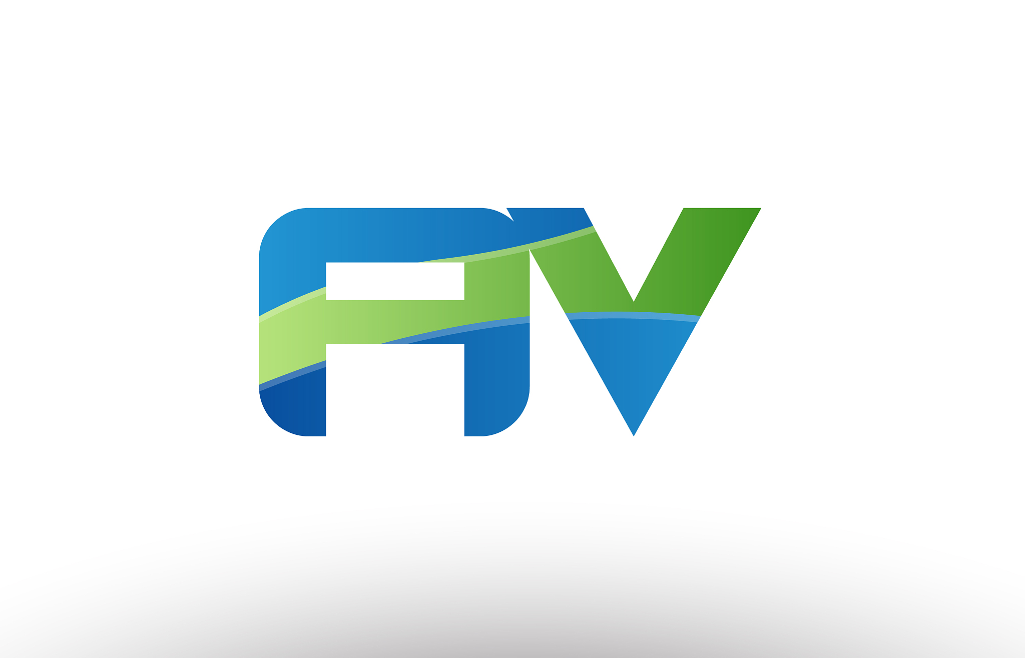 blue green av a v alphabet letter logo