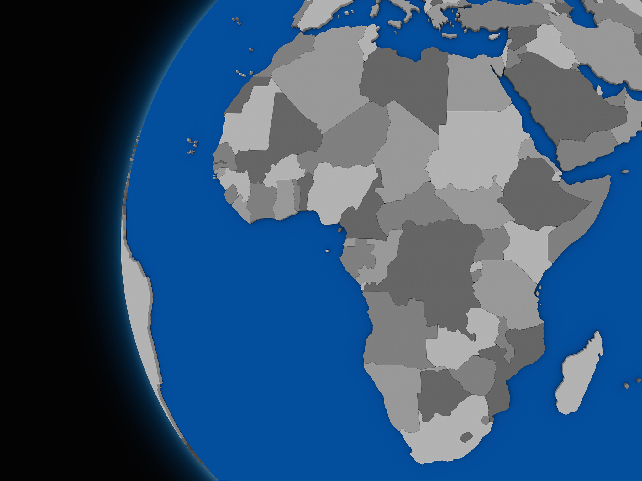 african continent on political earth