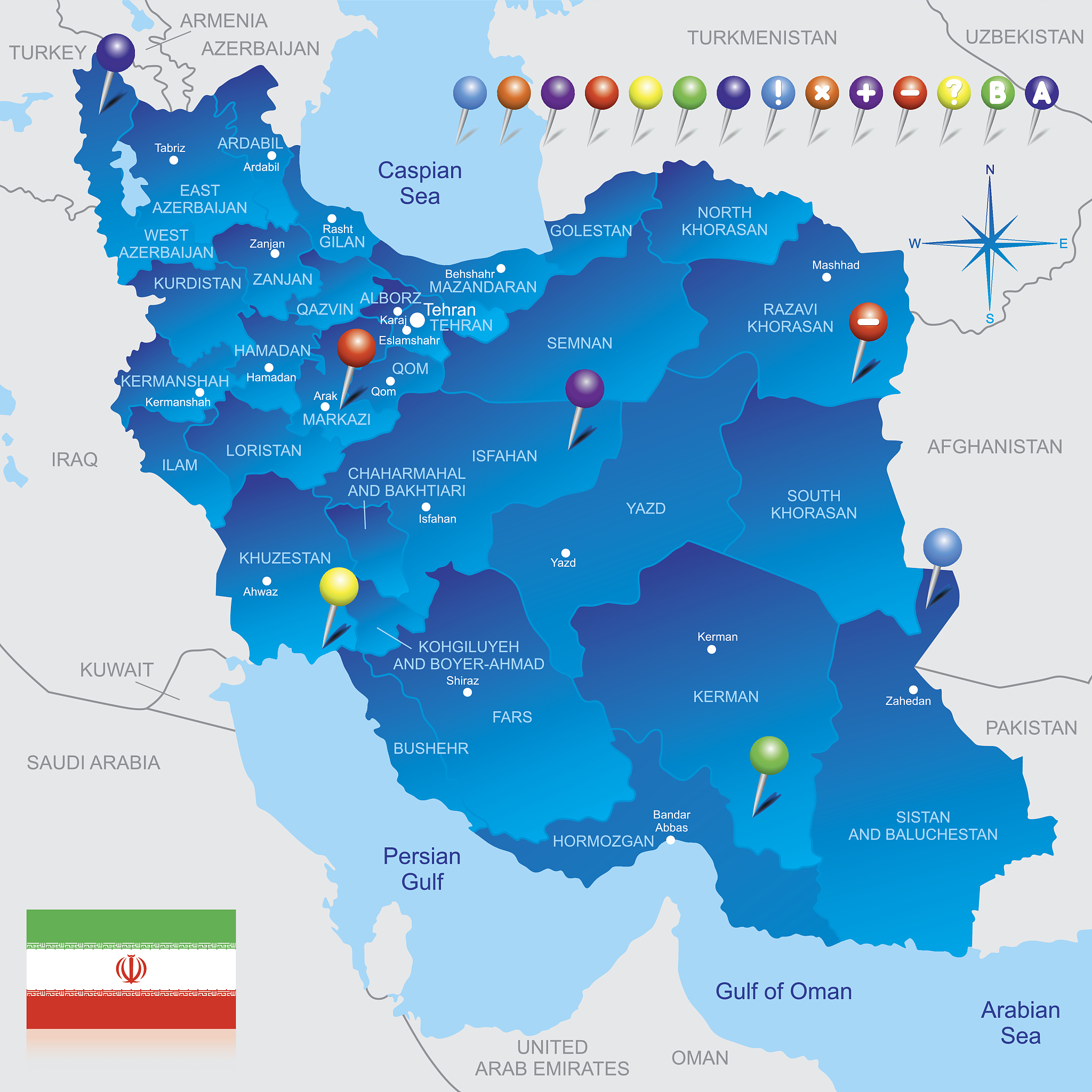 map o<strong>f</strong> iran