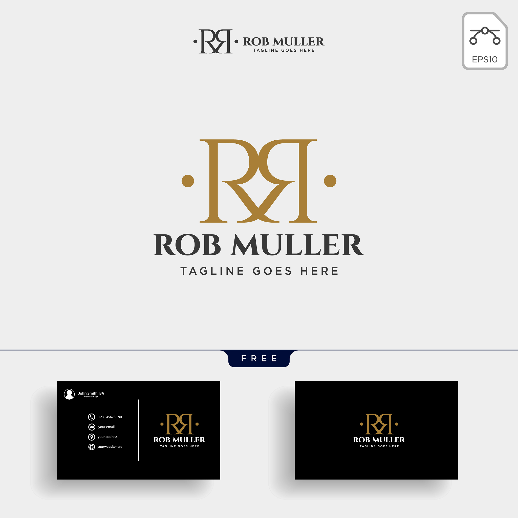 letter rm r m gold creative logo template