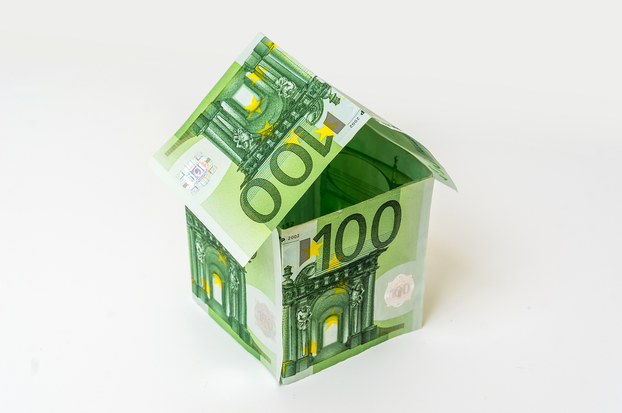 money house made from euro banknotes