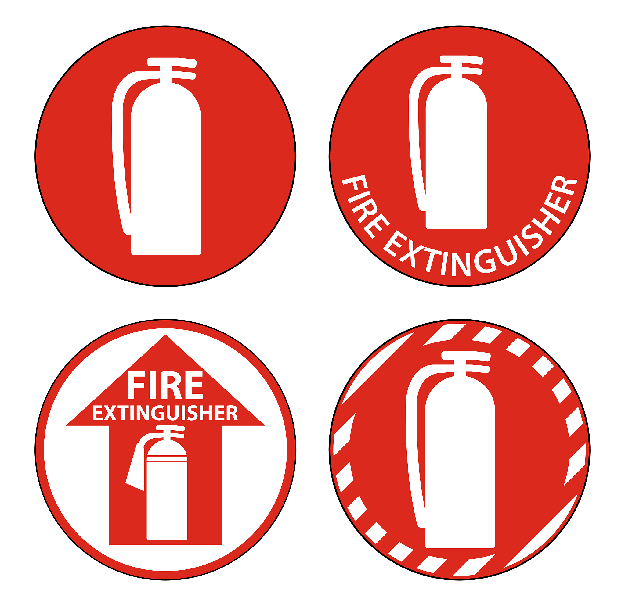 fire extinguisher symbol floor sign on white background