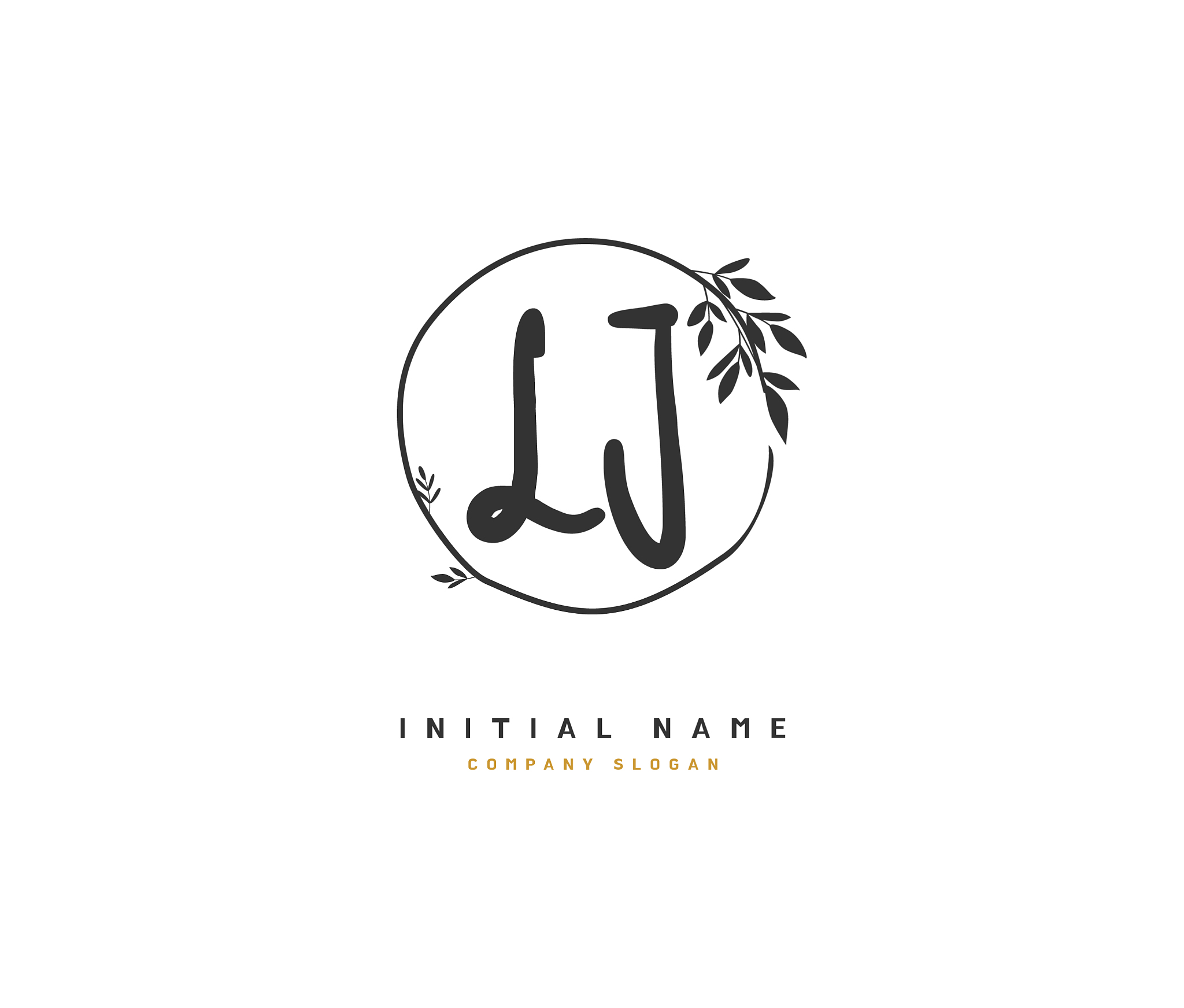 l j lj beauty initial logo handwriting logo of