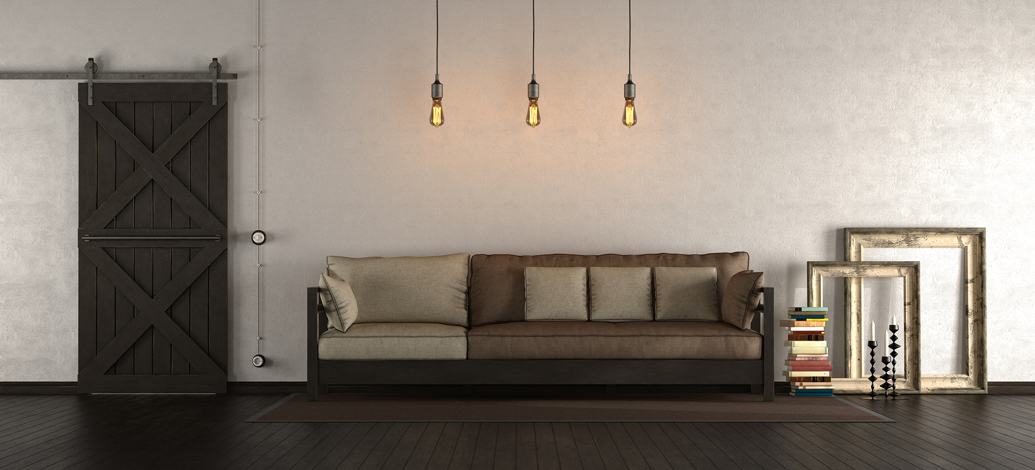 living room in rustic style