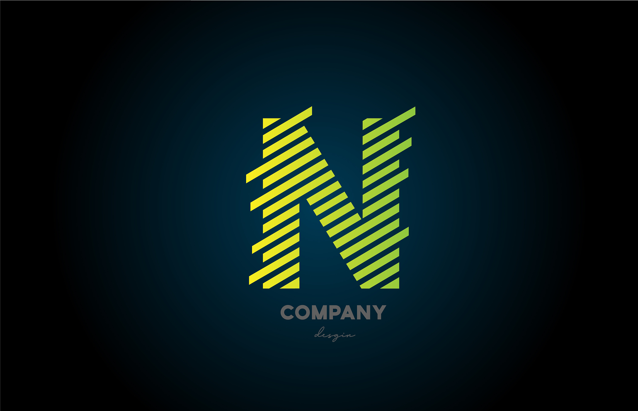 n green alphabet letter logo icon design for