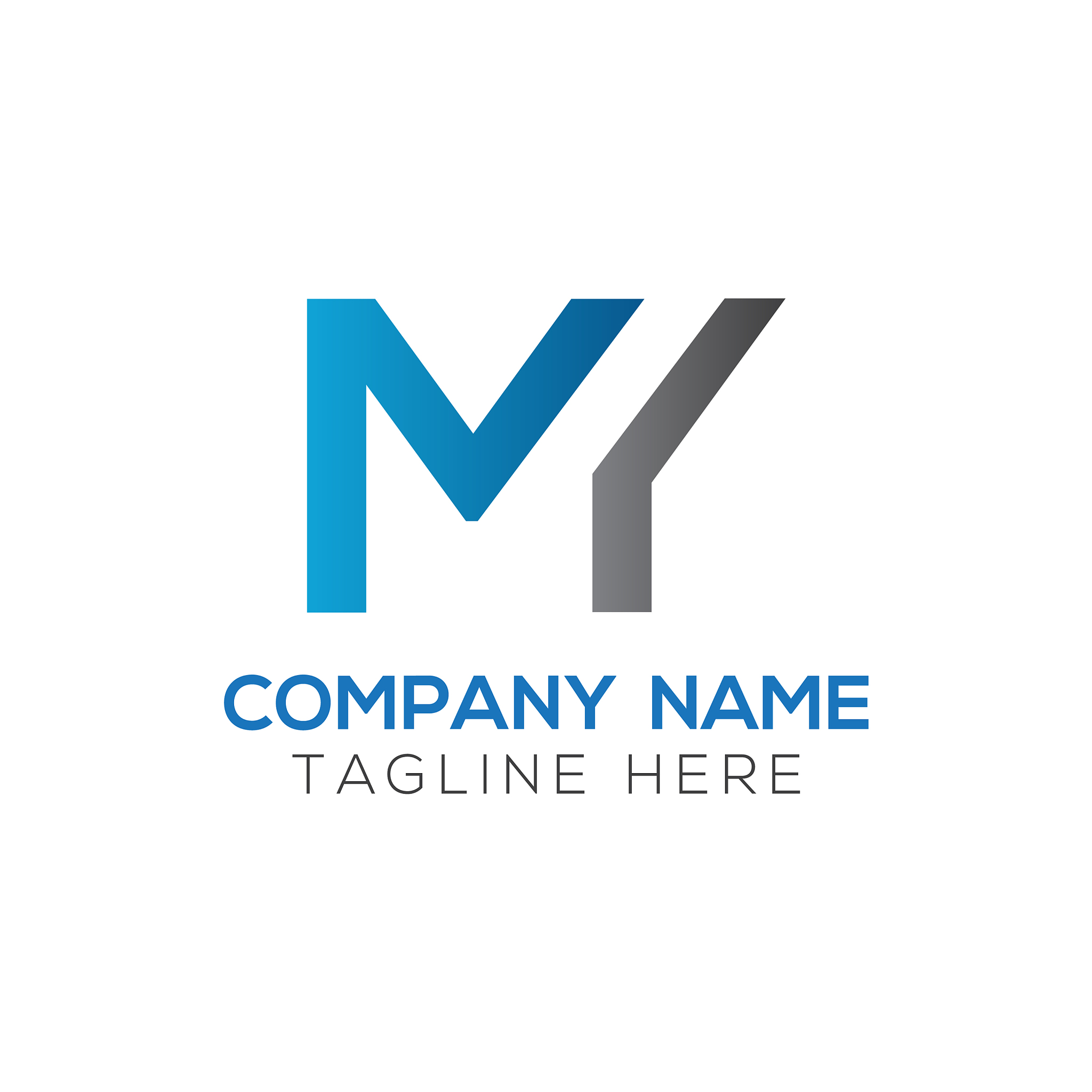 initial my letter logo design template abstract