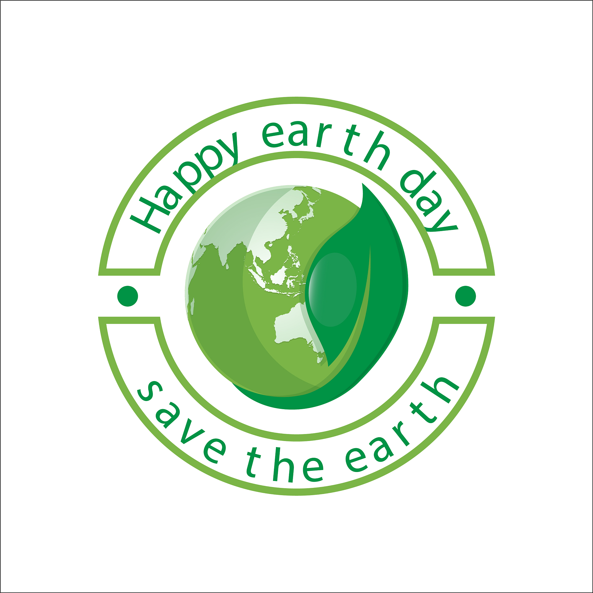 happy earth day logo design