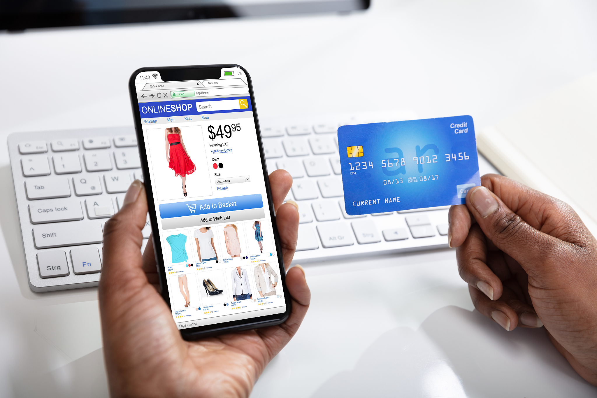 woman doing online shopping