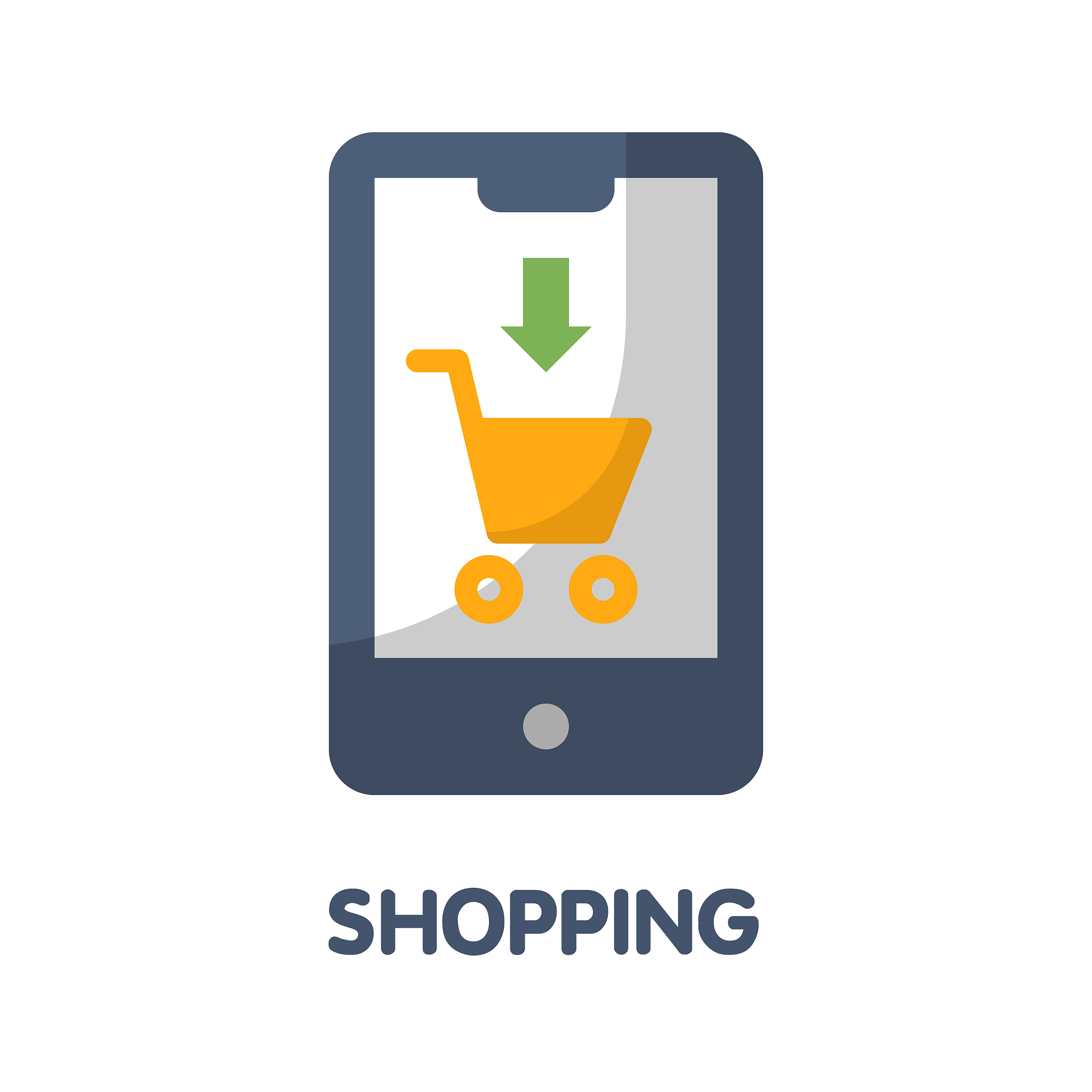 icon shopping online flat style icon design on