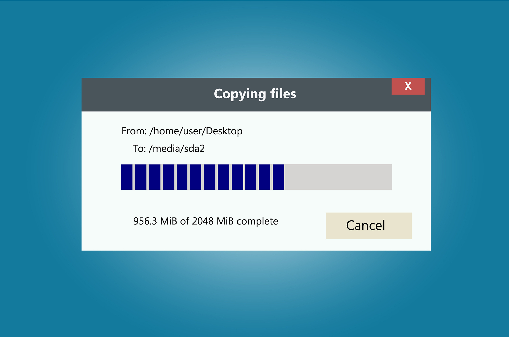 progress bar of file copying