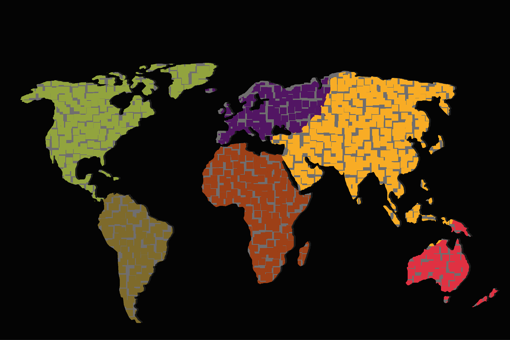 roughly sketched out world map as global business concepts