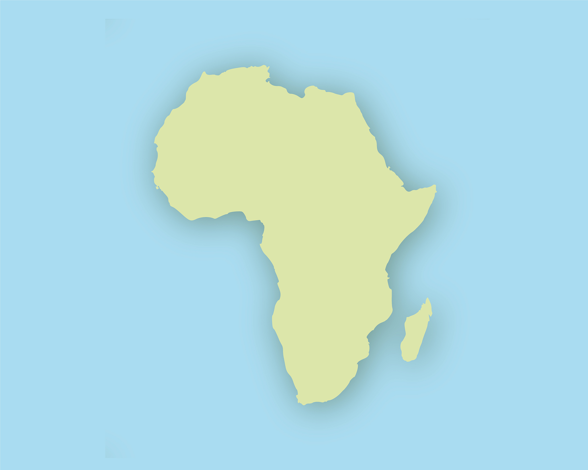 map of africa with shadow