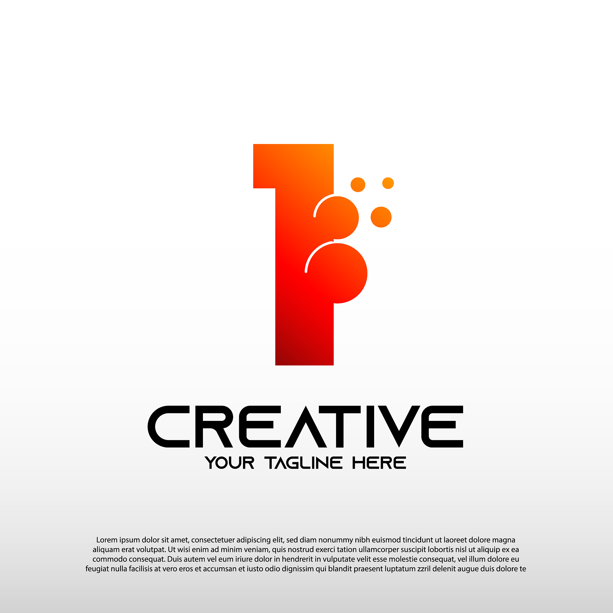 creative logo with initial number one 1