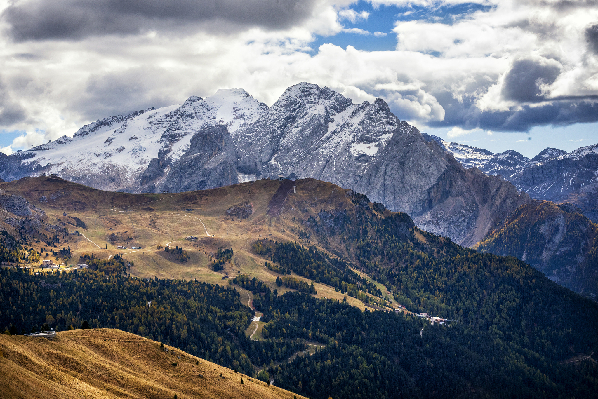 marmolada glacier in autumn. trentino alto adige, italy