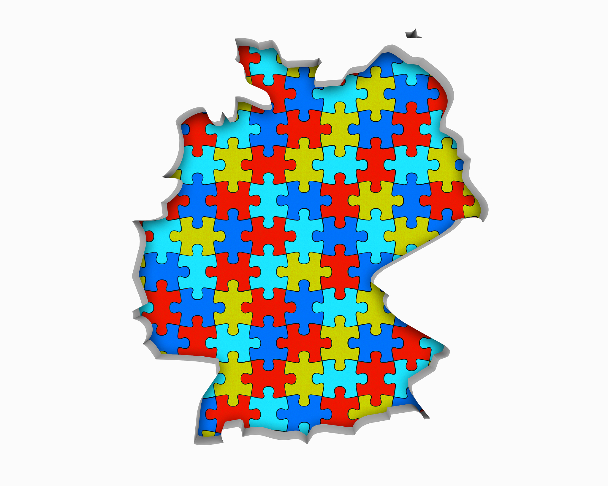 germany de puzzle pieces map working together 3d illustration