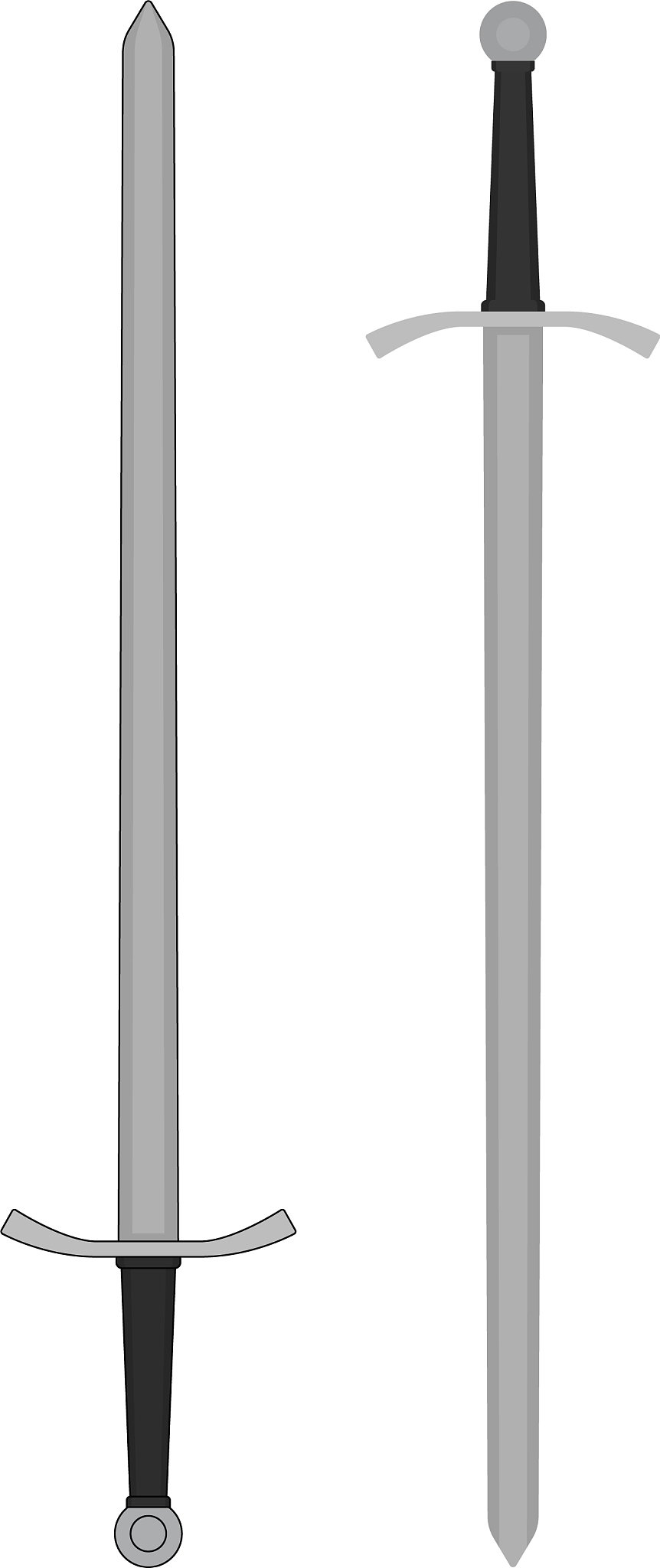 two-handed medieval knight sword color