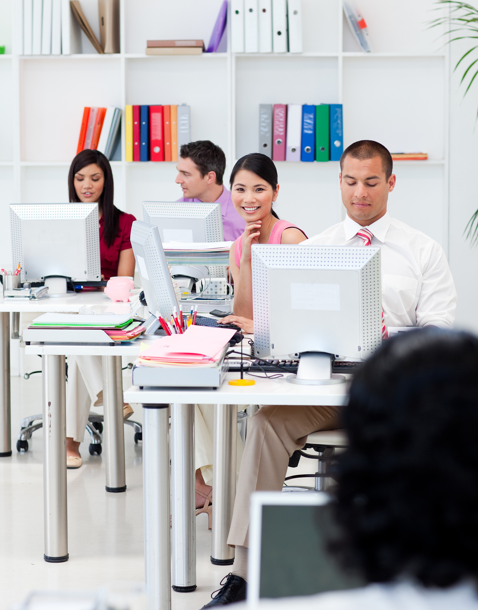 business people working at computers
