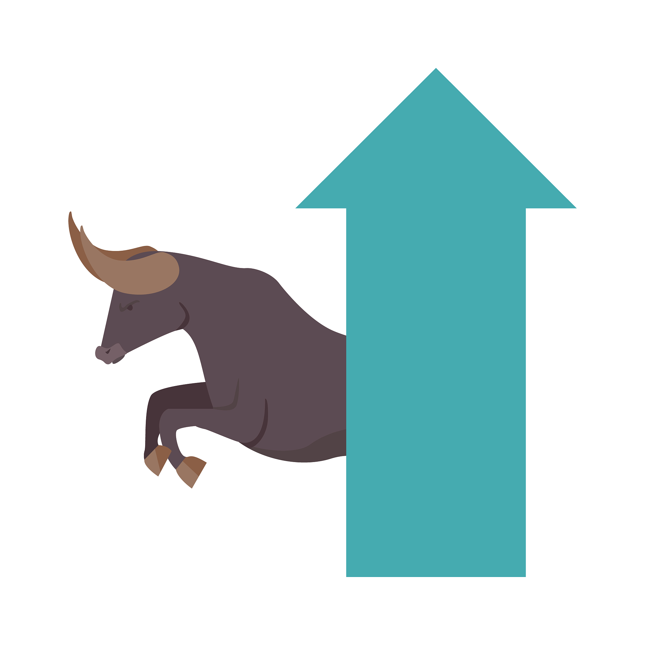 profit concept represented by bull icon. bullish trend in the st