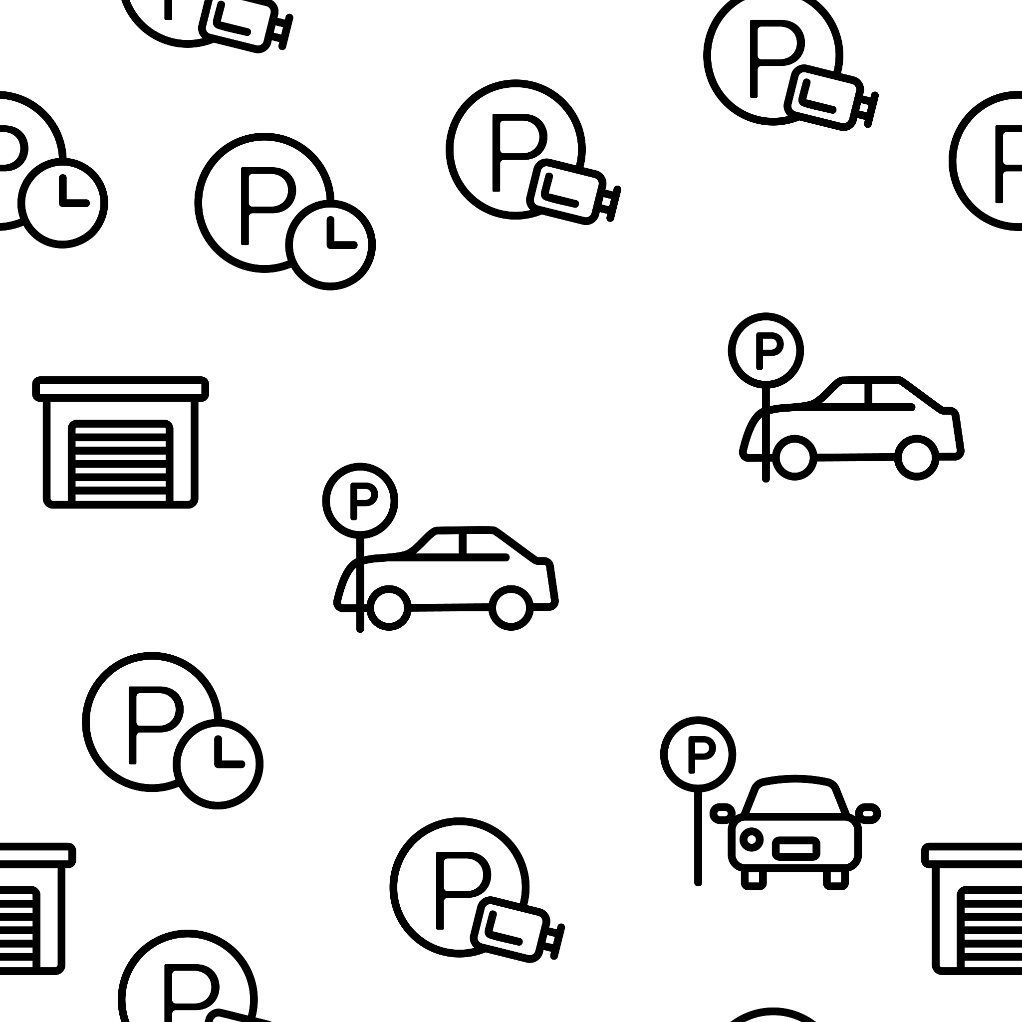 parking vector seamless pattern