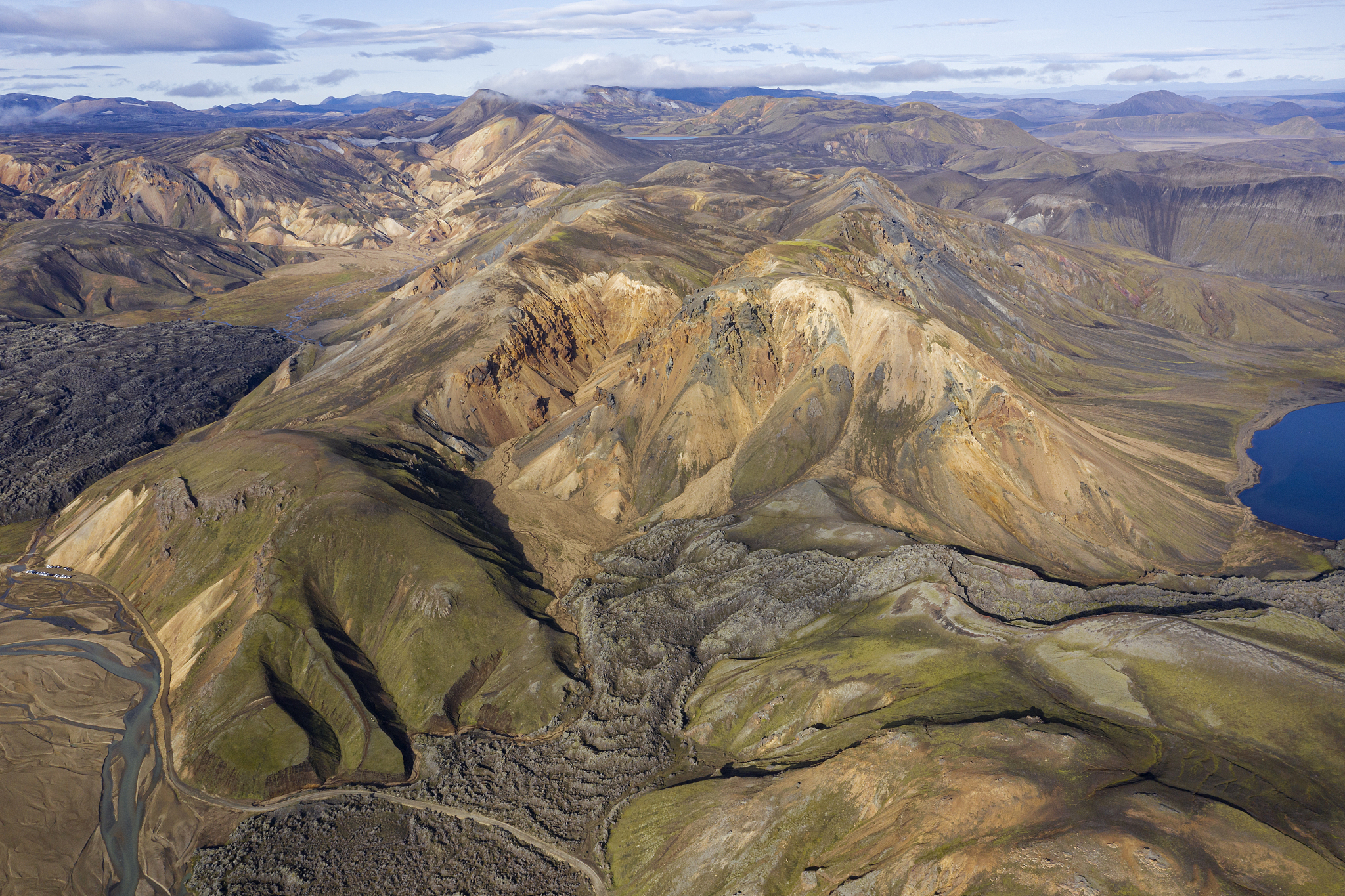 aerial view of landmannalaugar