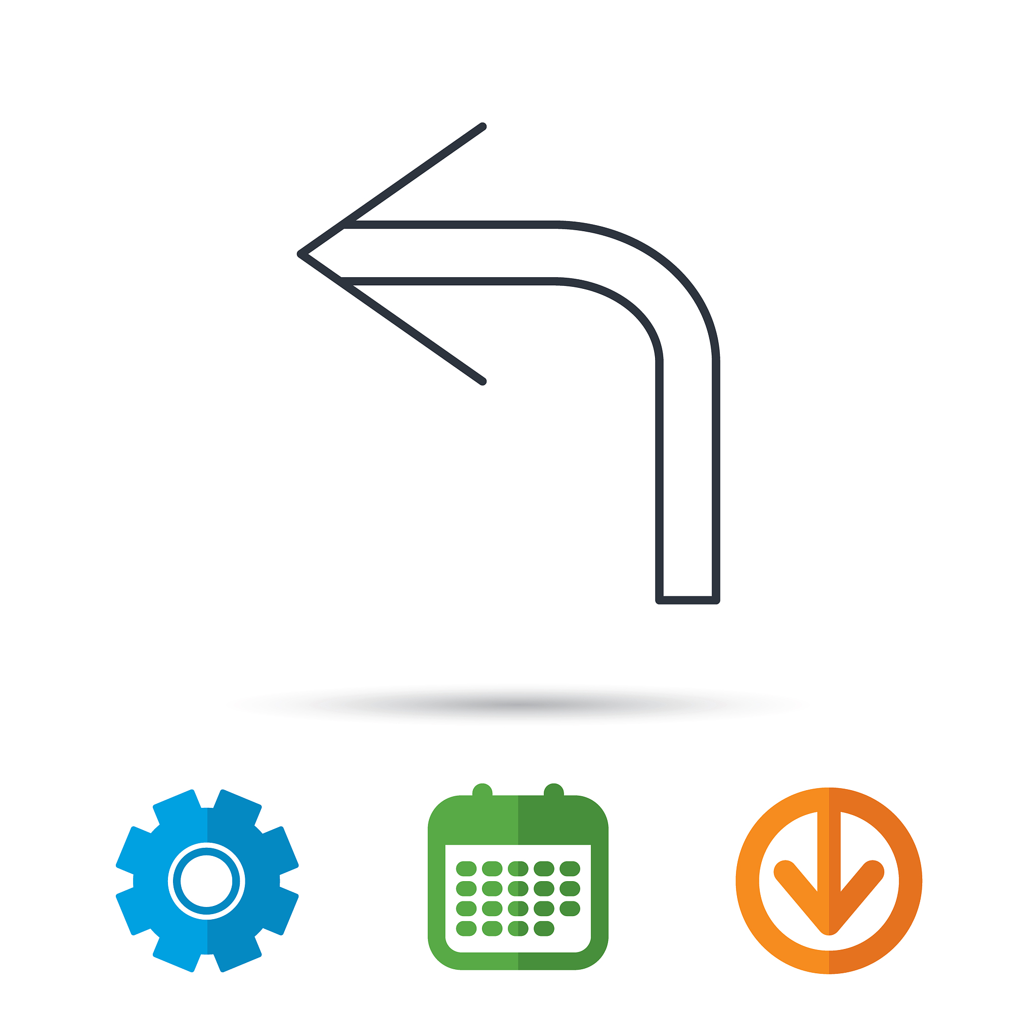 turn left arrow icon previous sign