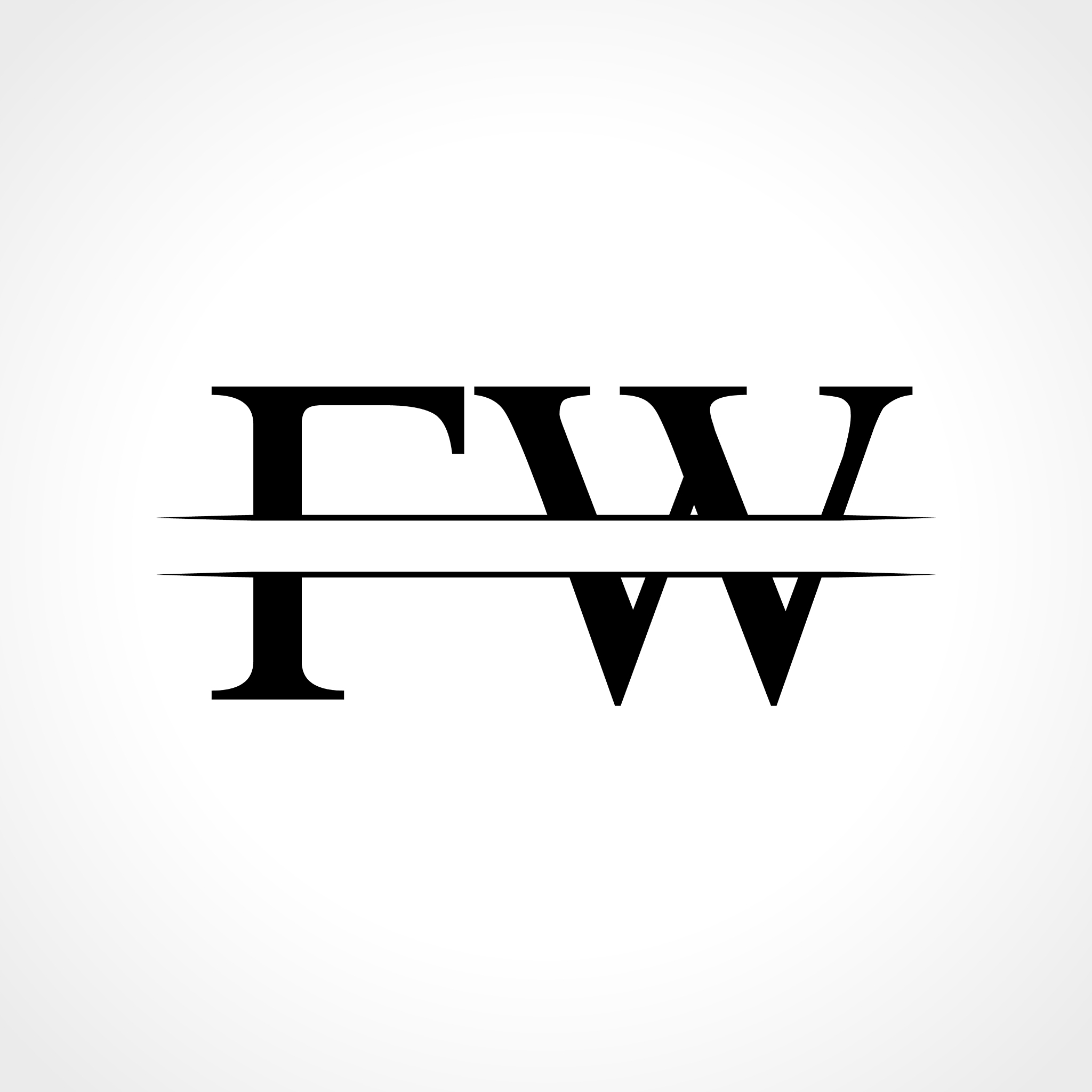 fw letter type logo design template abstract