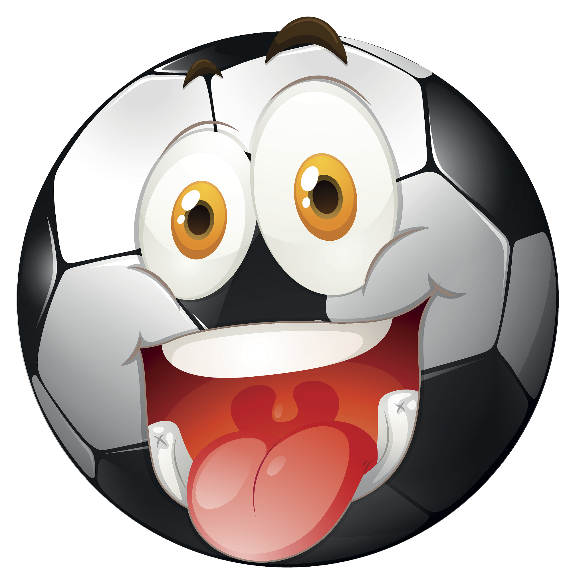smiling face on football