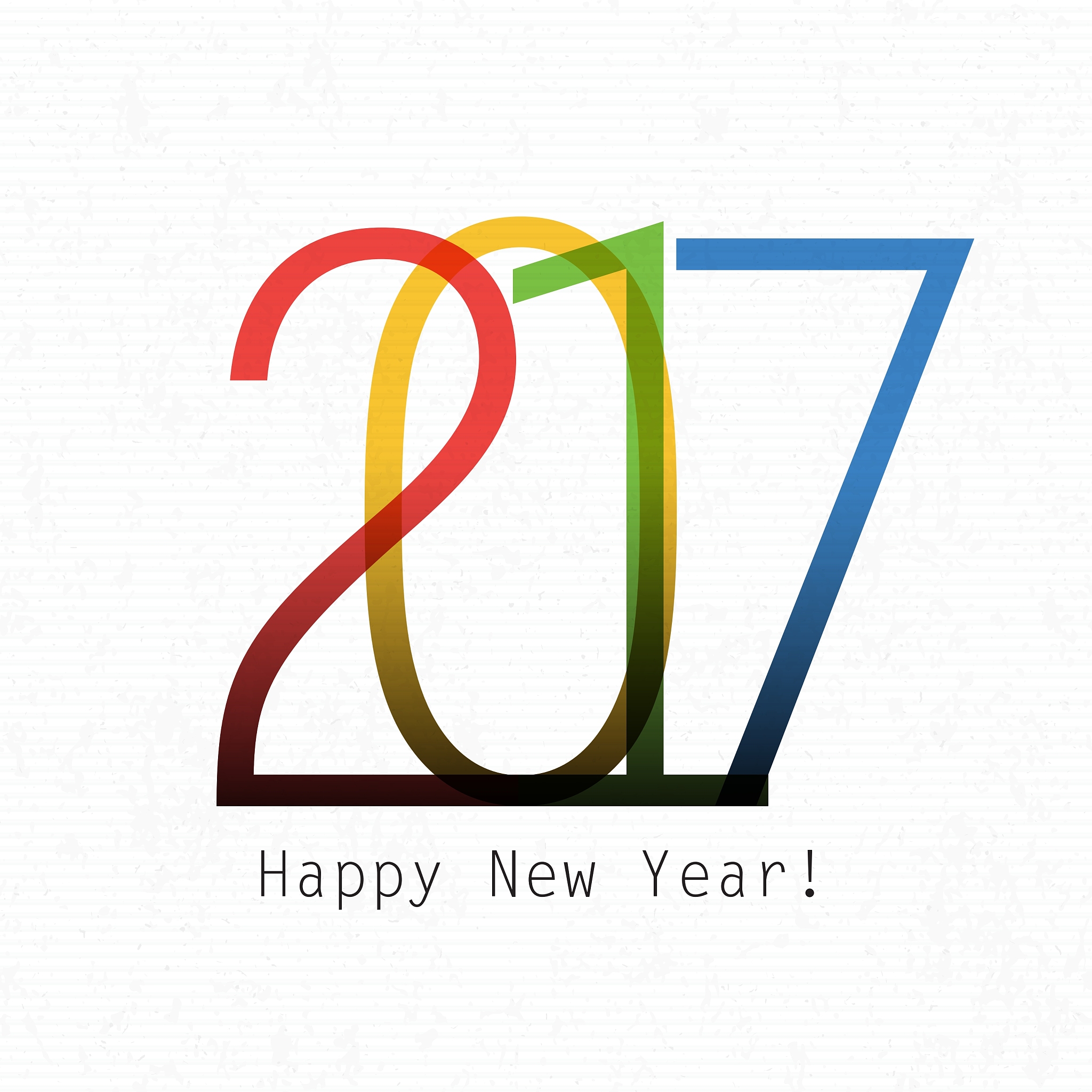 happy new year 2017 on white paper design element