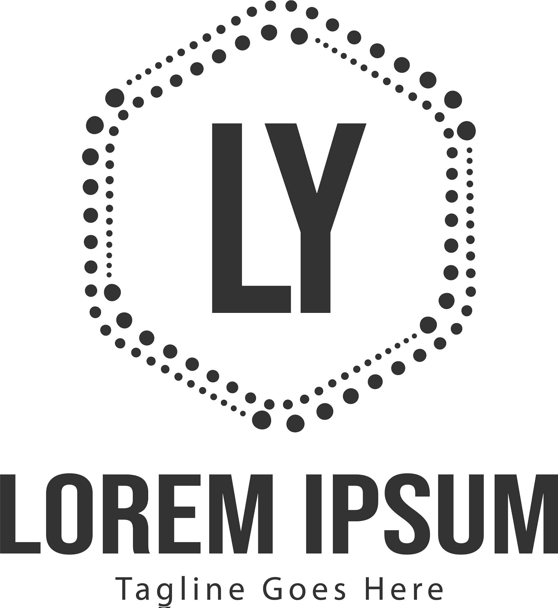 initial ly logo template with modern frame