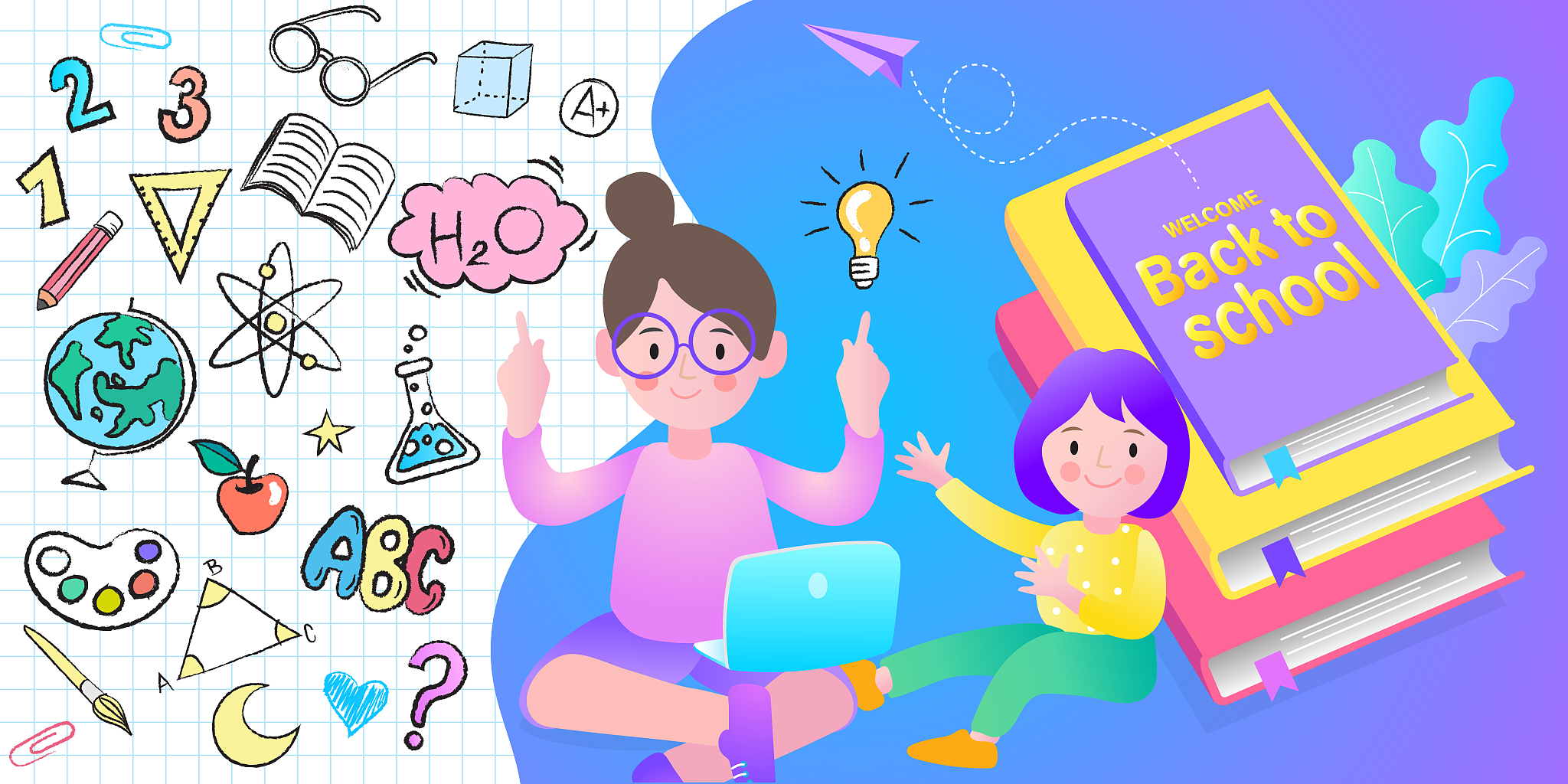 e-learning, online education or home schooling. mobile phone and