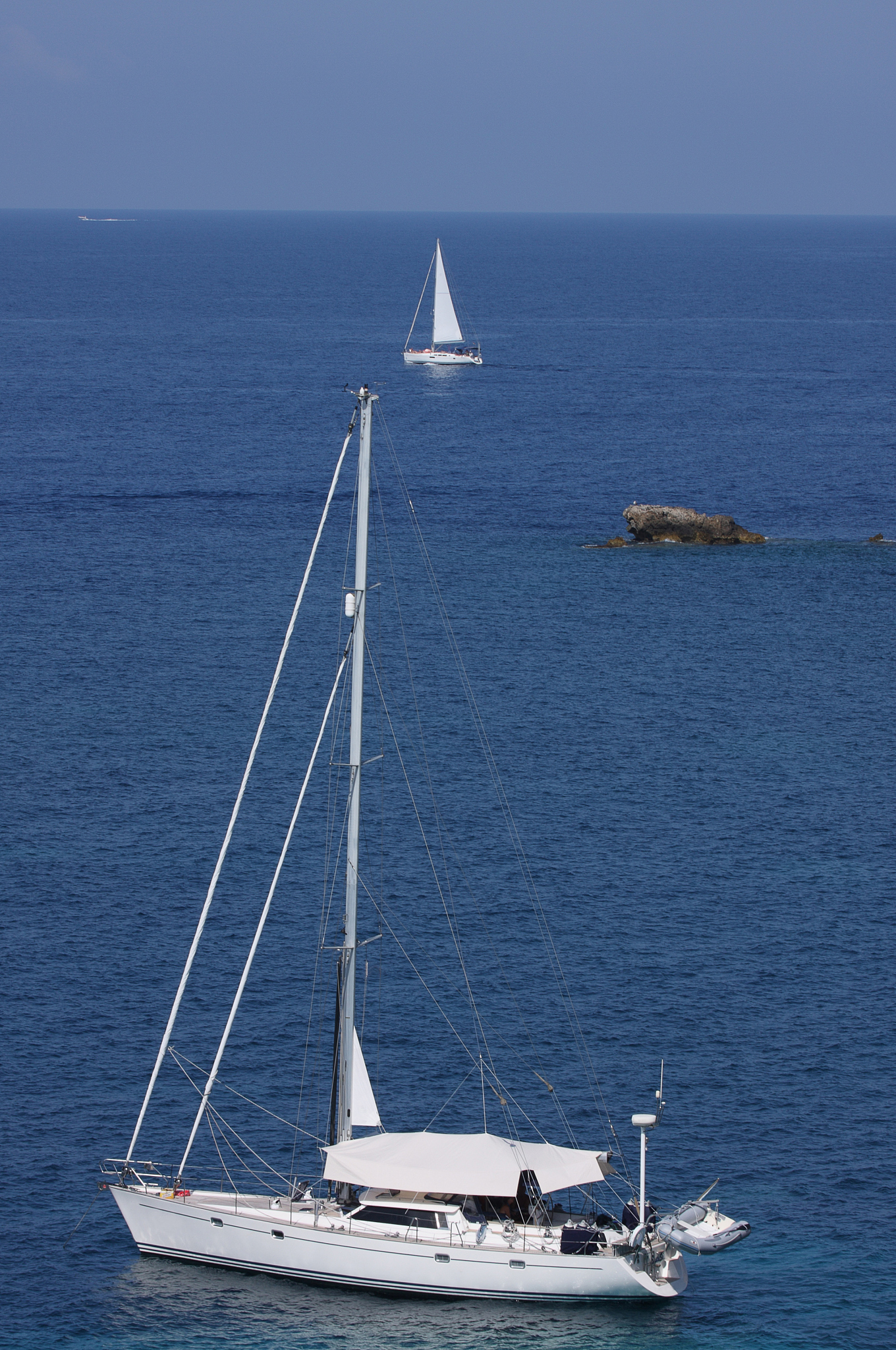 yacht in the sea.