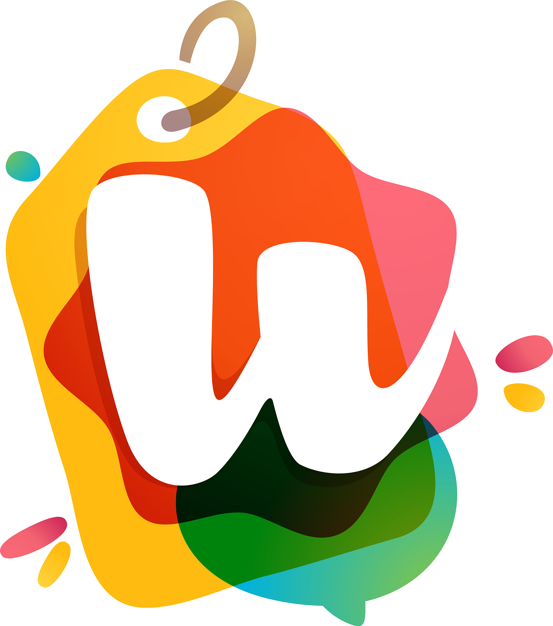 w letter logo with sale tag icon watercolor