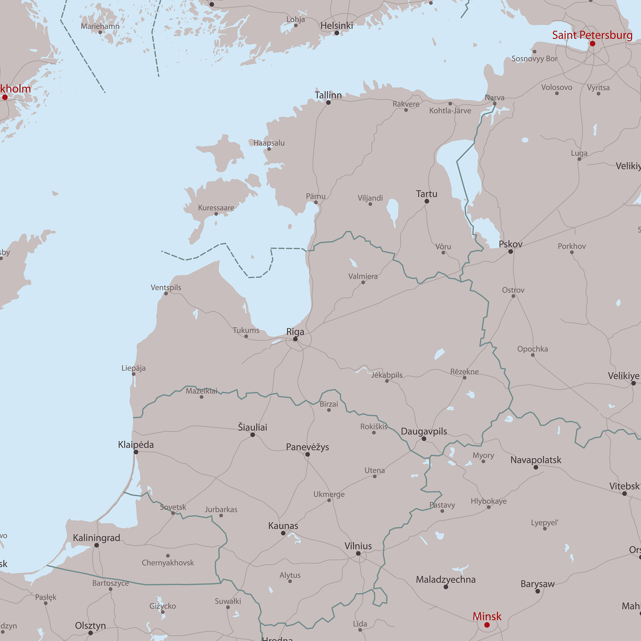 travel vector map vilnius tallin