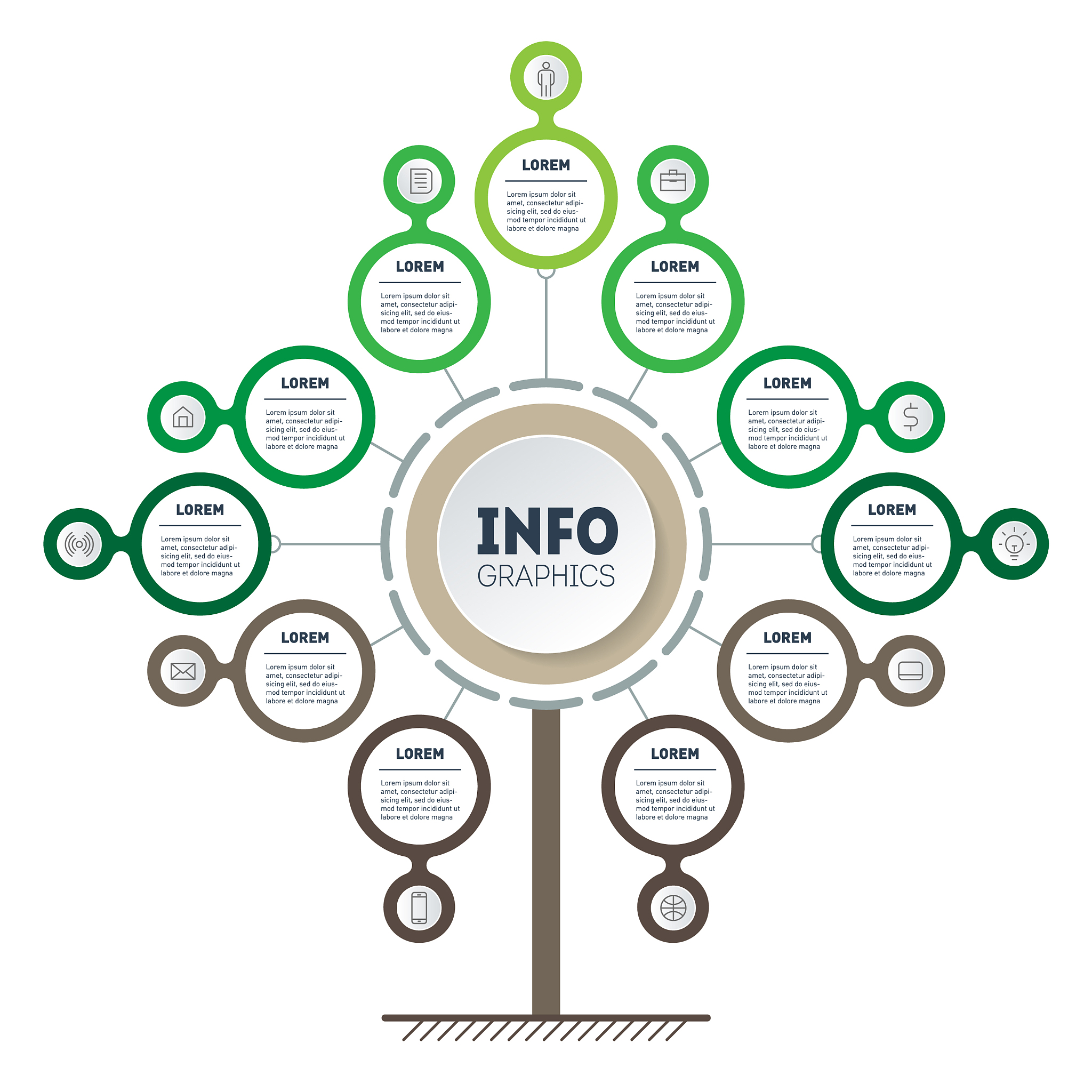business presentation concept with 11 options