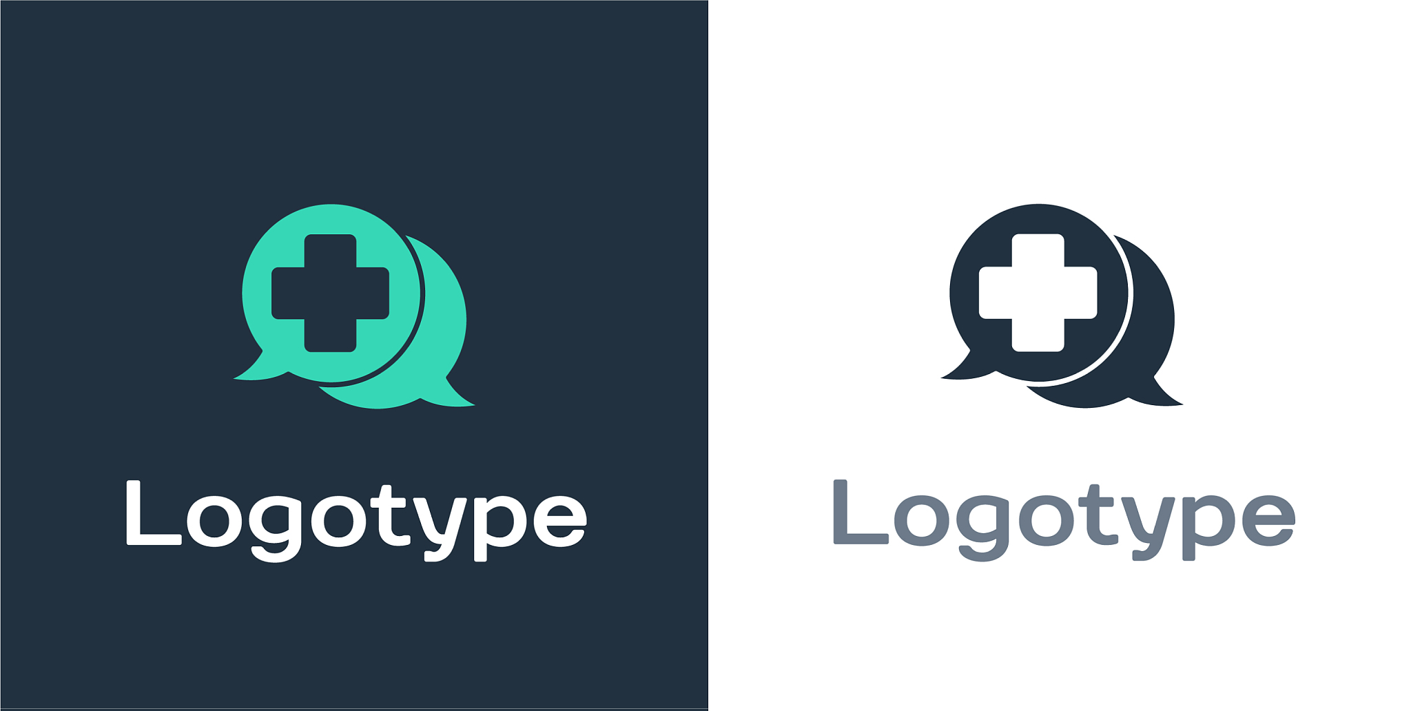 logotype dialogue with doctor icon isolated on
