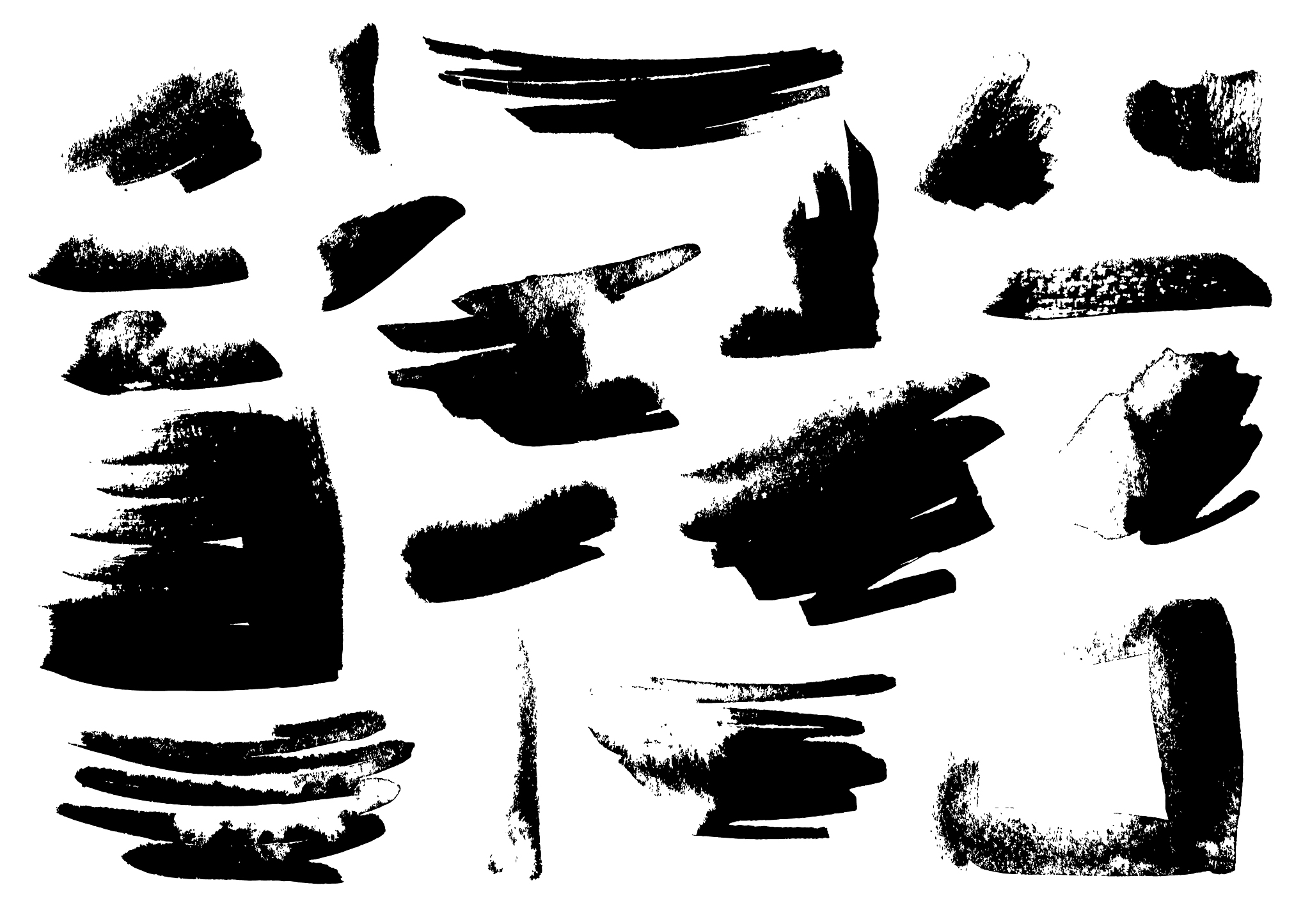 grunge brush stroke set