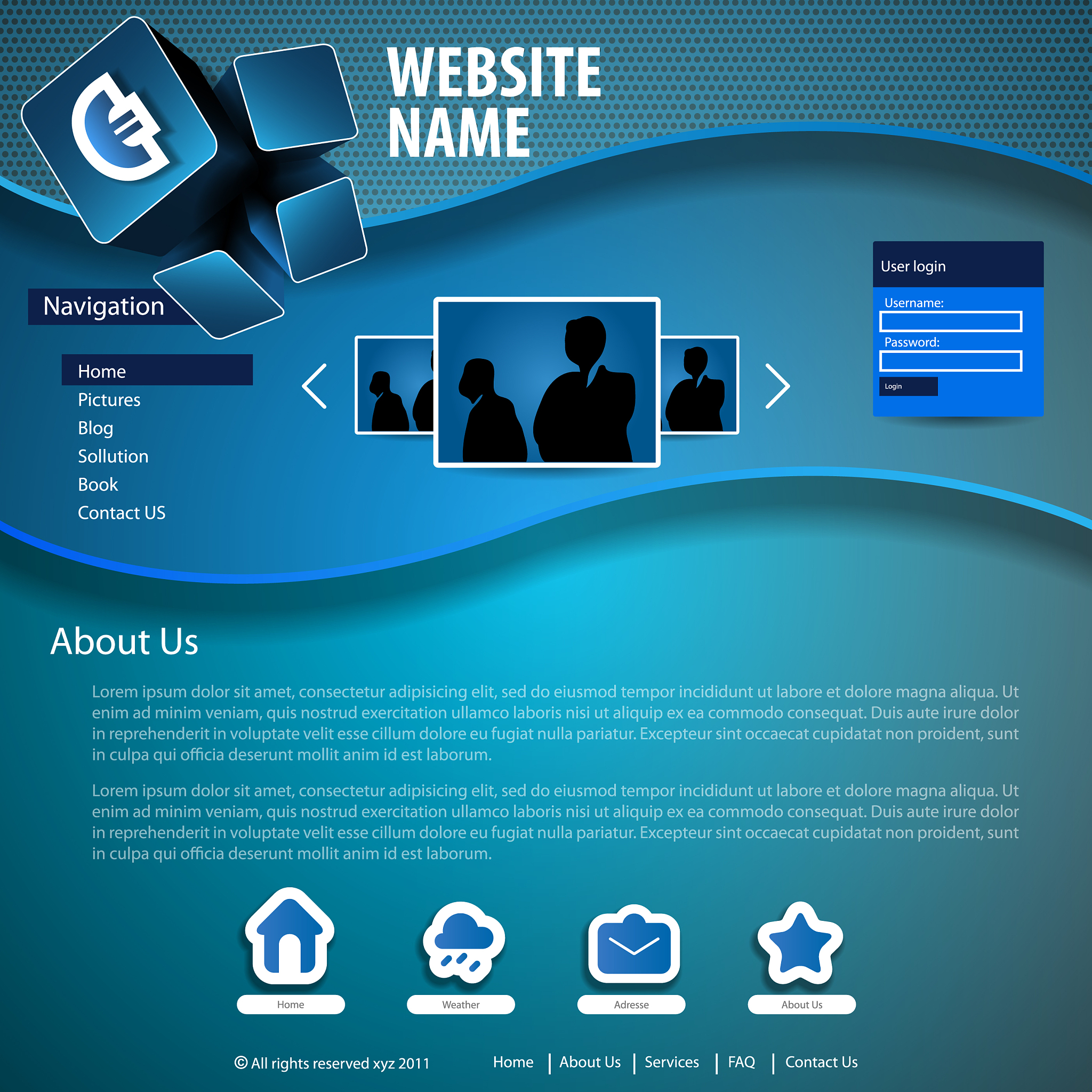 one page website template