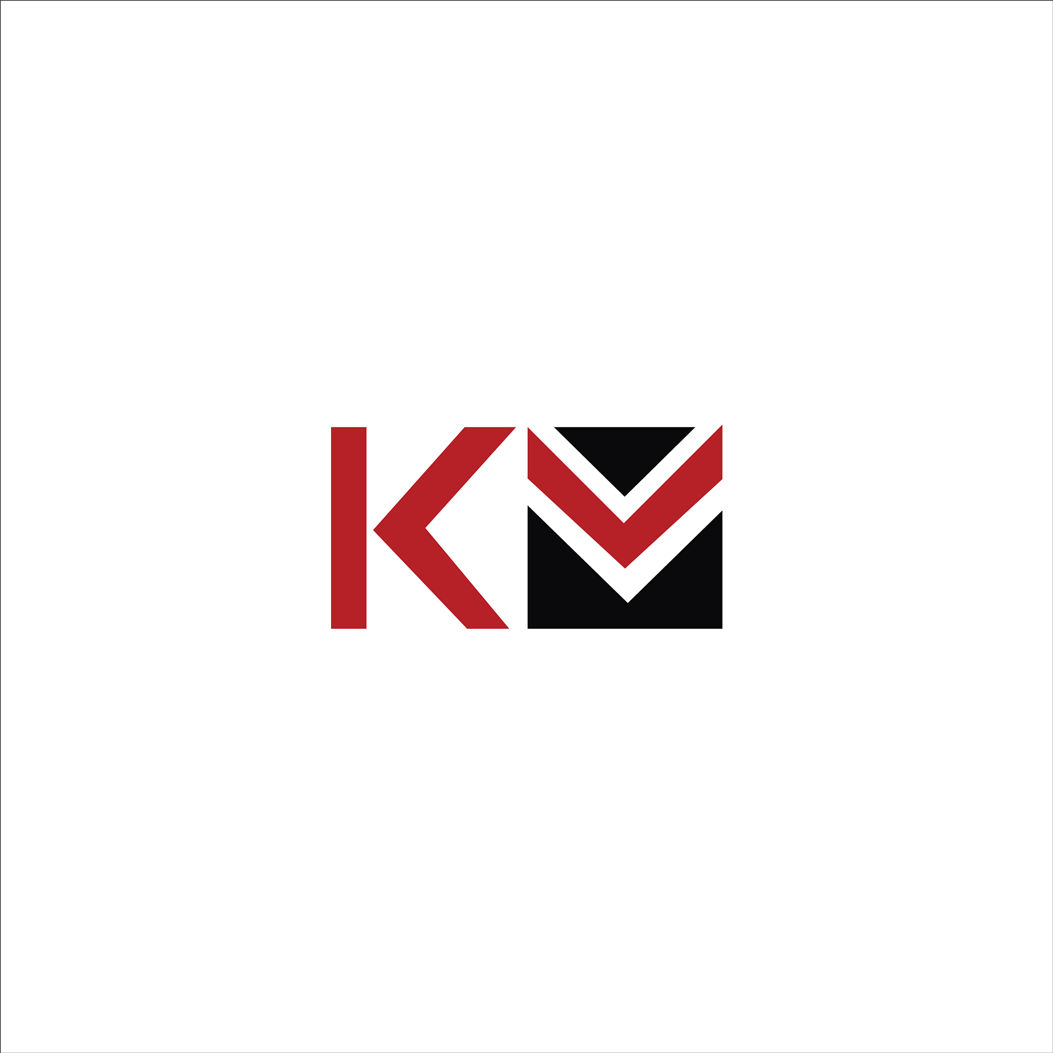 initial letter km or mk logo design template