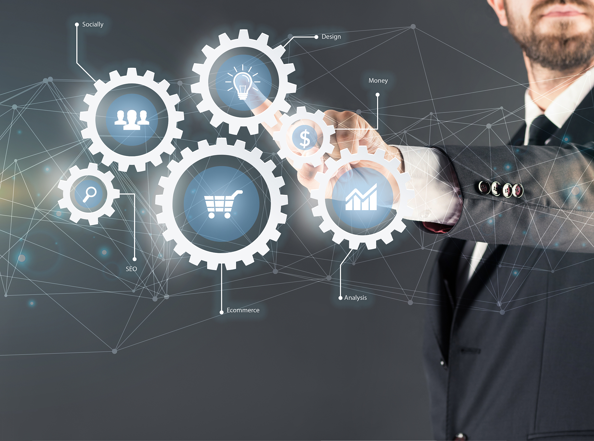 businessman pointing with finger