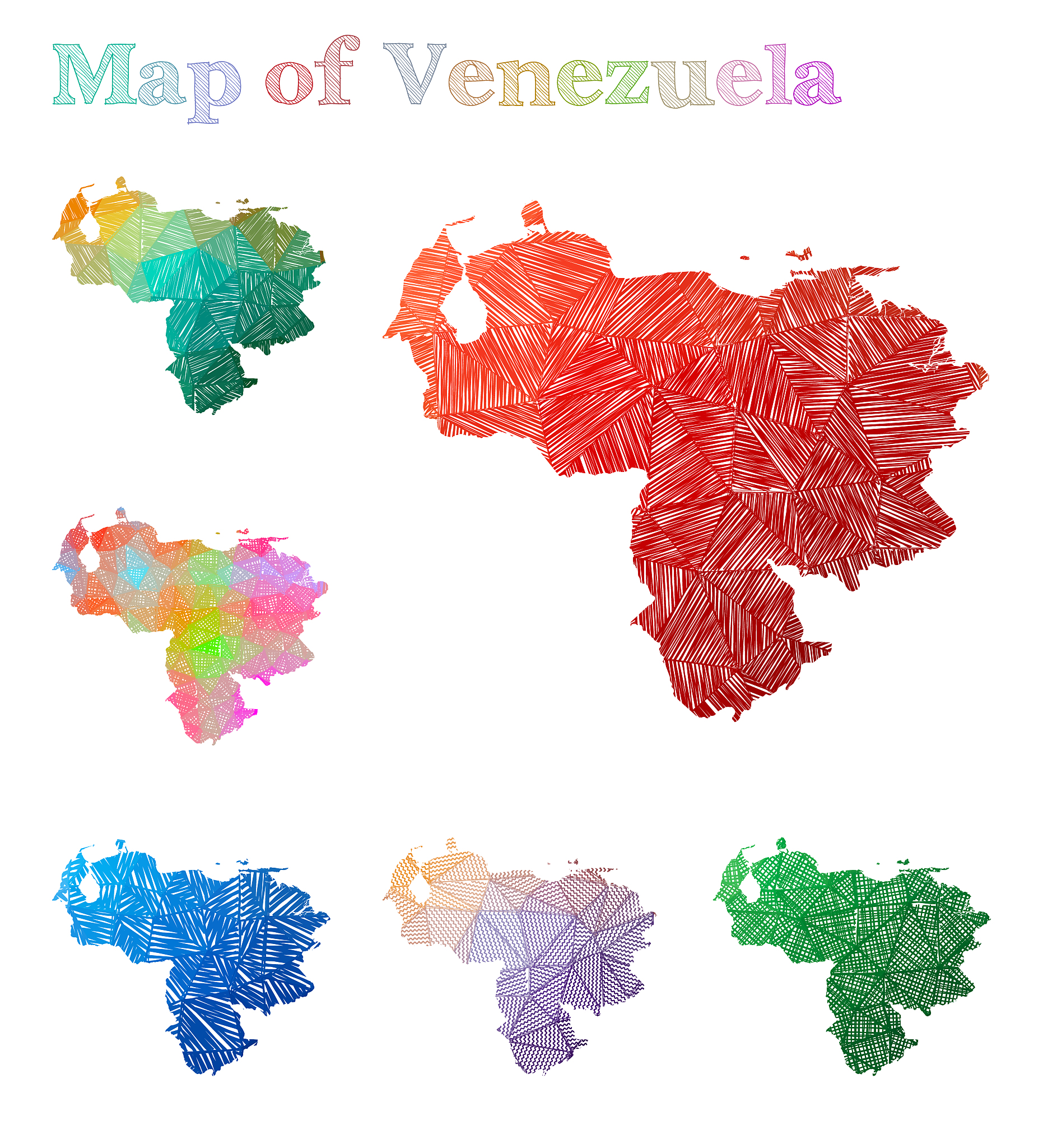 hand-drawn map of venezuela.