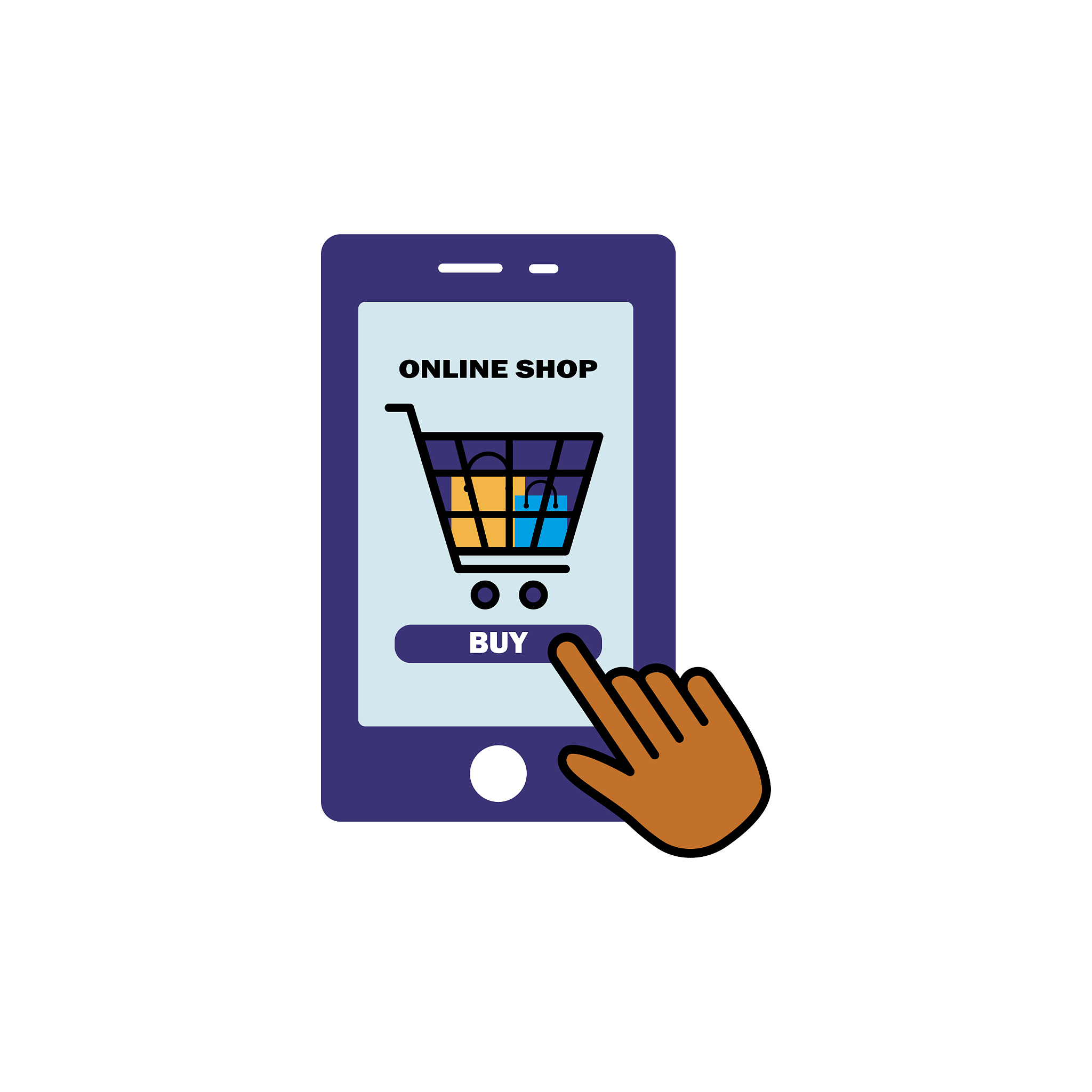 online shop symbol buy from phone design
