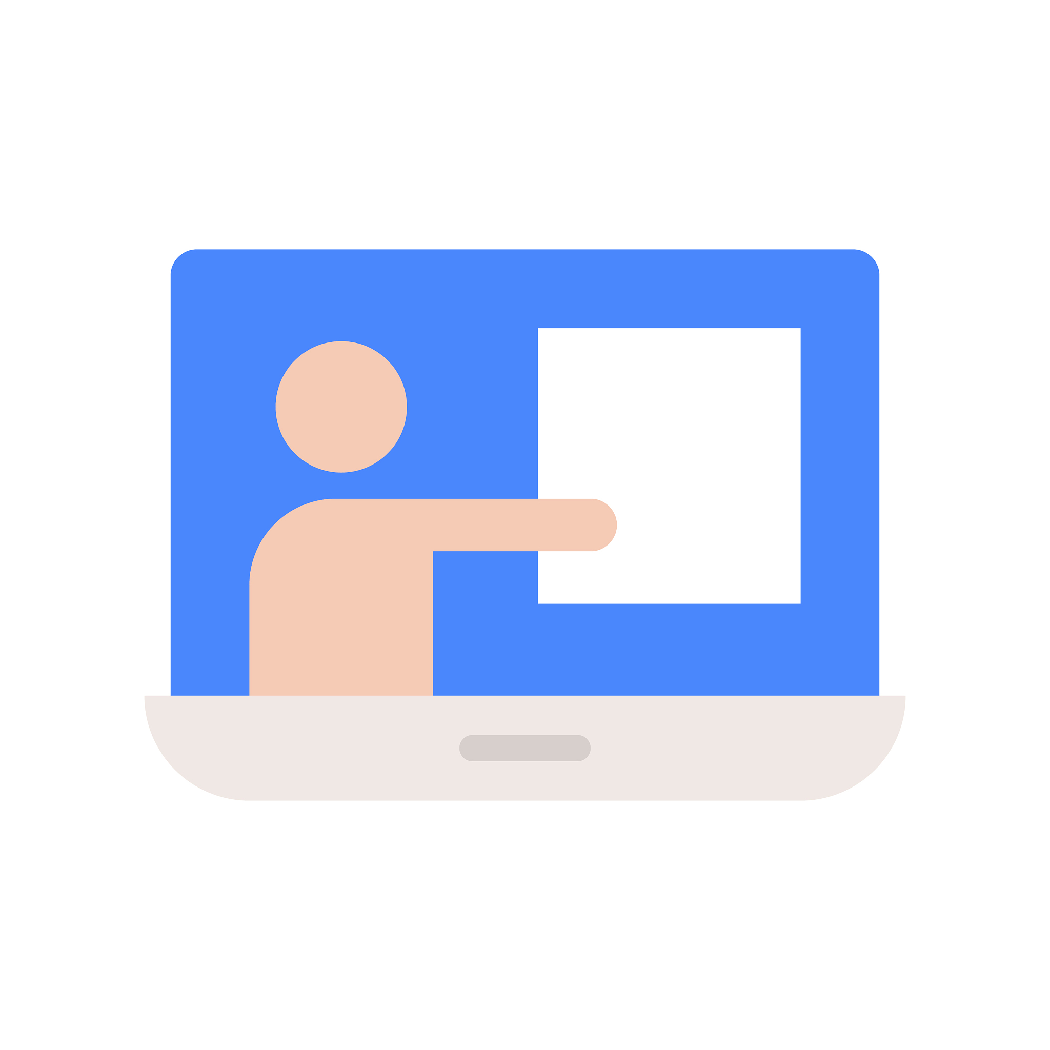 people presentation on laptop screen webinar