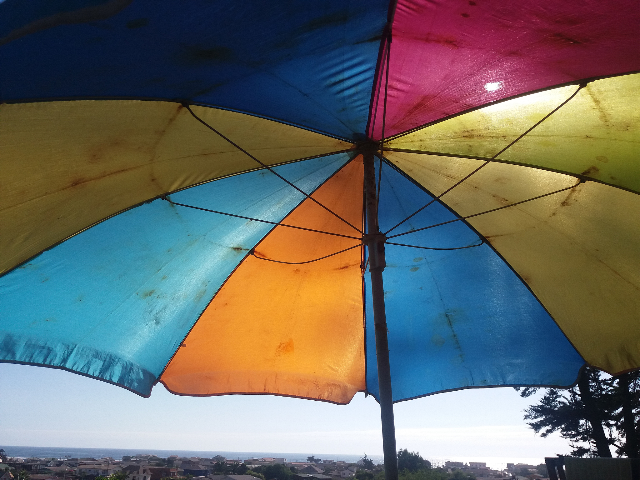 close-up of colorful umbrella