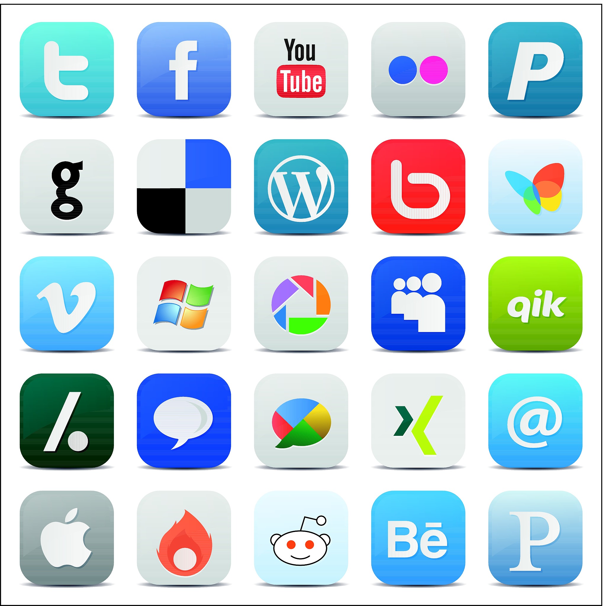 social media icons square icon
