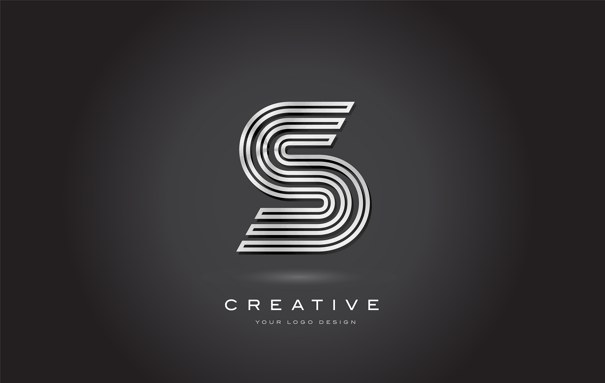 s silver steel letter monogram logo design